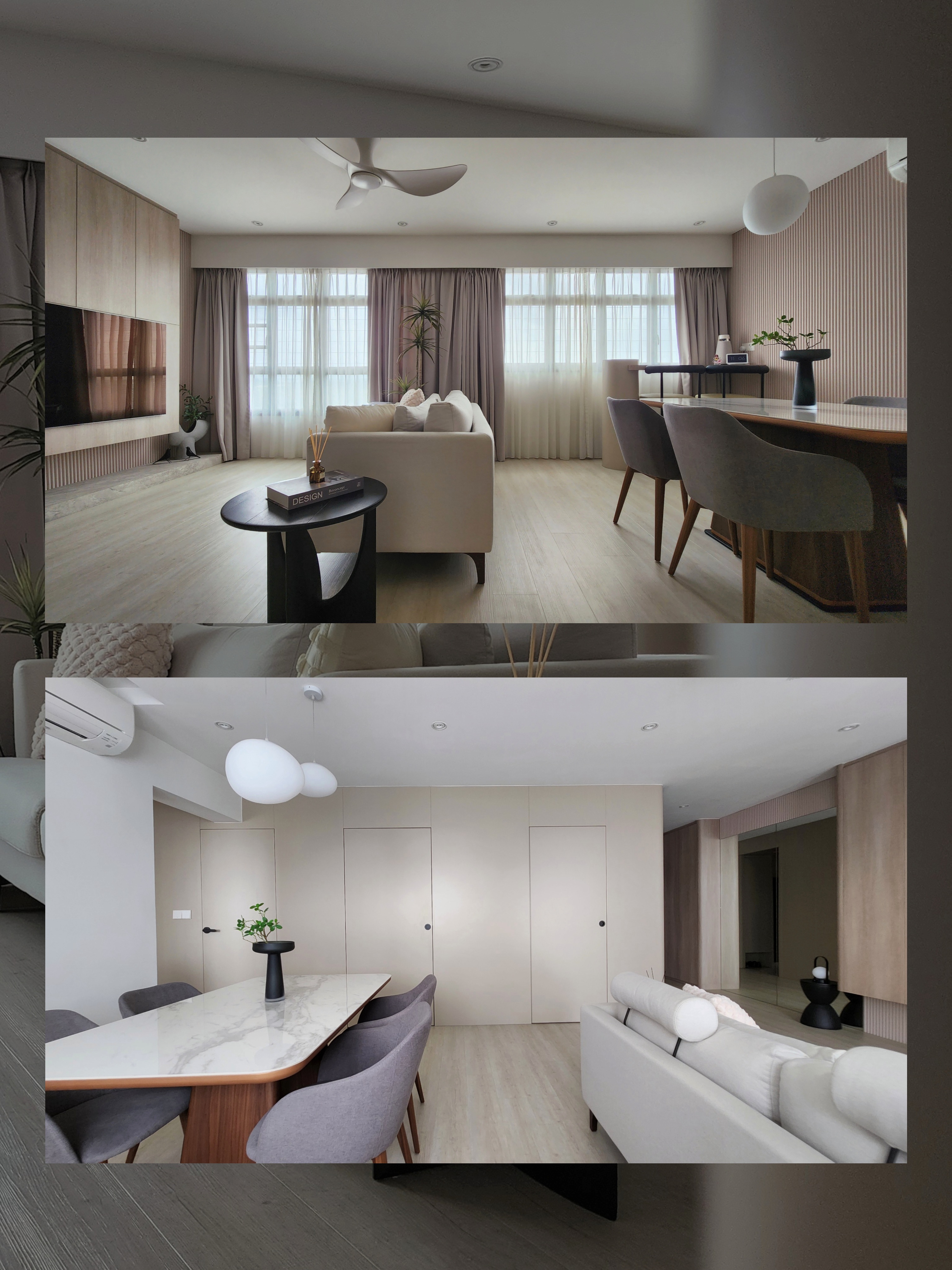 Our Living Area: A Reflection Of Our Innerselves  - Modern minimalist living room, spacious room with large windows, neutral