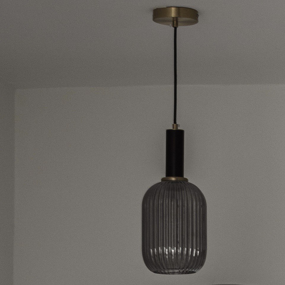 Different lighting can transform spaces 💡  - modern pendant light, elegant pendant, textured glass shade, minimalist design