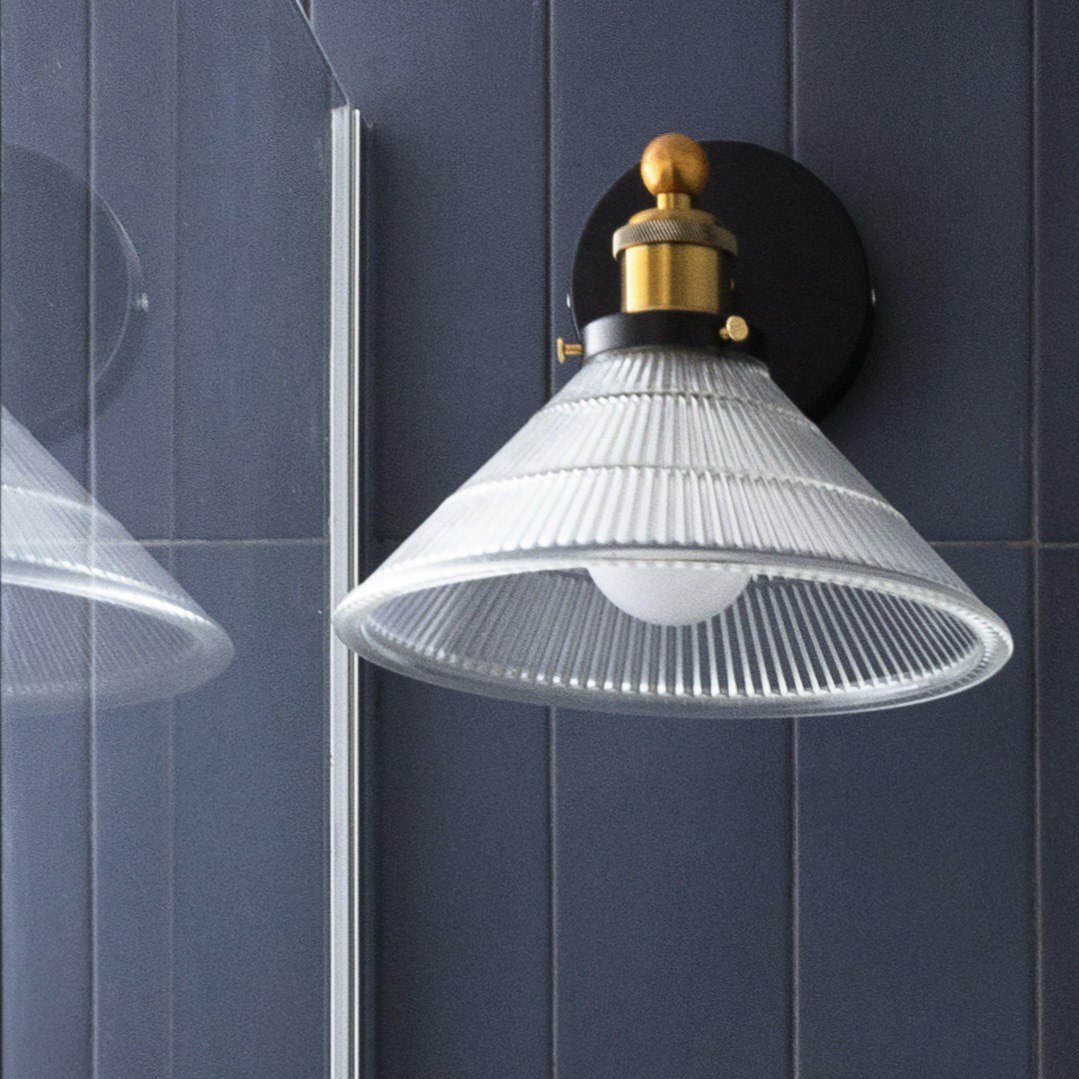 Different lighting can transform spaces 💡  - modern bathroom decor, stylish pendant light, textured shade, elegant lamp