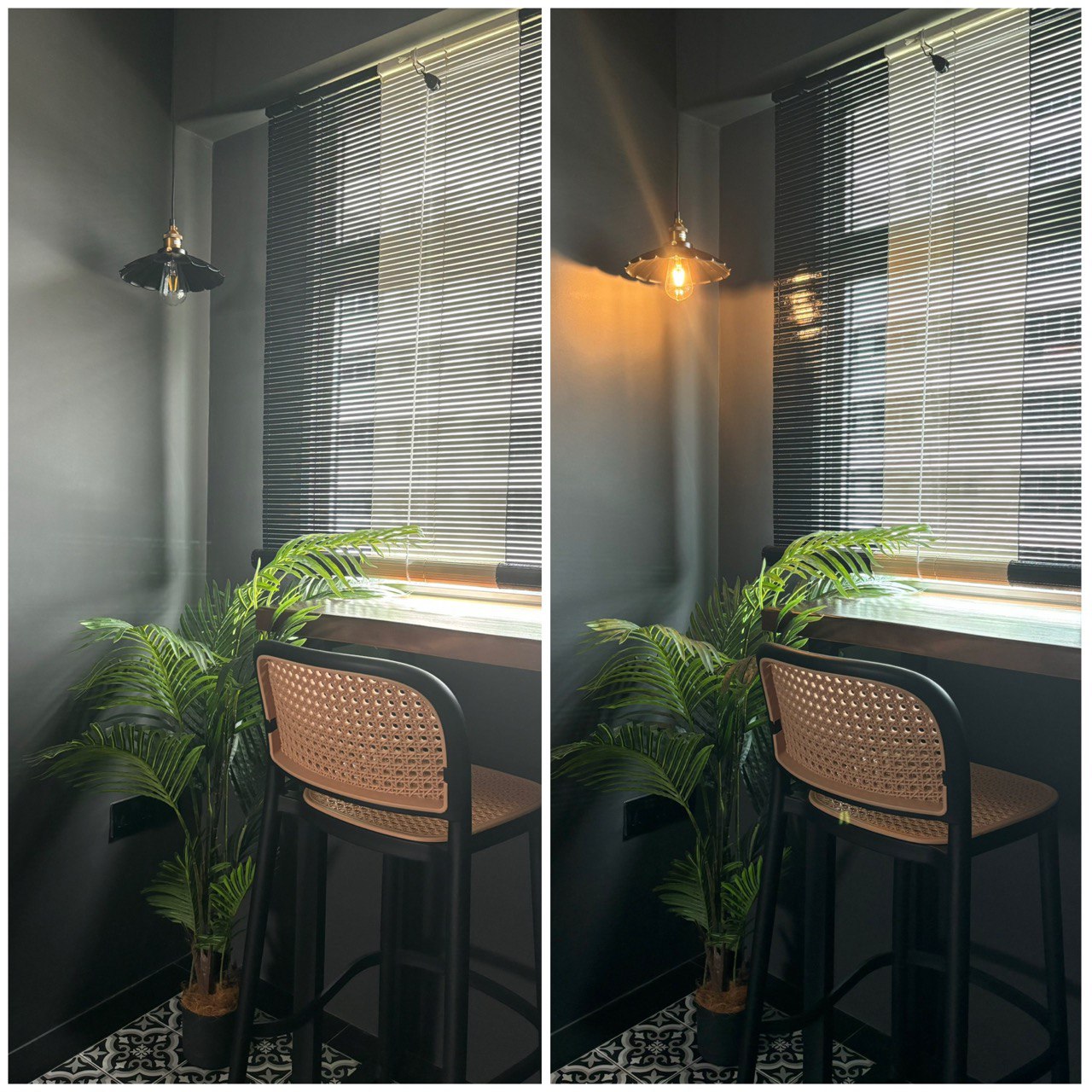 Different lighting can transform spaces 💡  - modern workspace, cozy corner, natural light, indoor plants, minimalist design