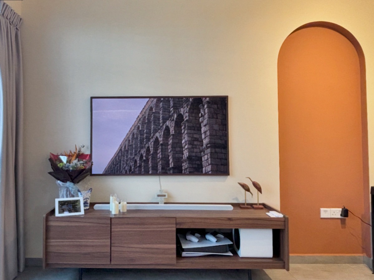 Our living room budget hack: "built in" TV console for just $250 - Wooden entertainment console, modern design, minimalist
