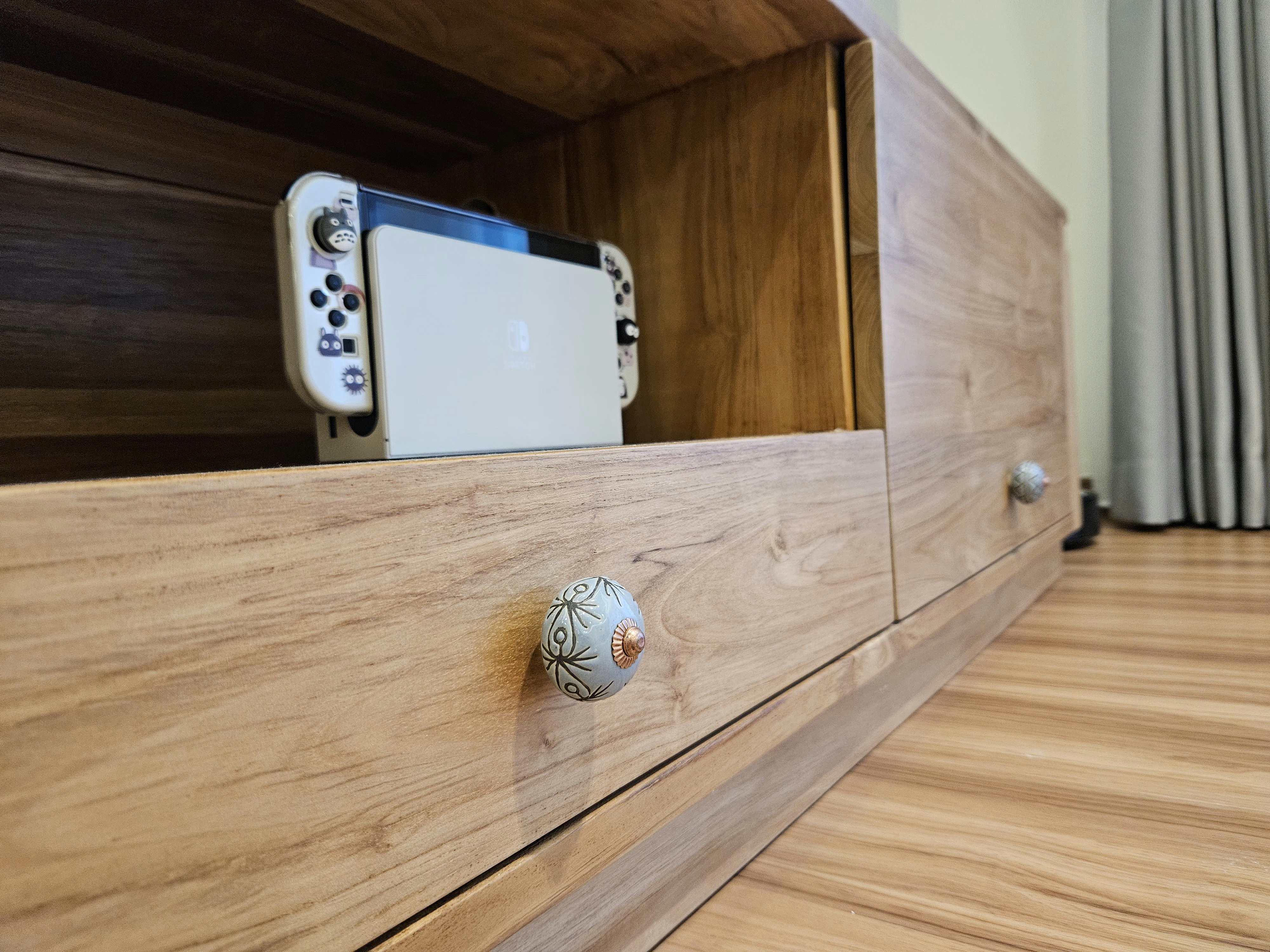 Maximising Space In Our 5m Long Living Room - Wooden dresser, wooden floor, wooden drawer, wooden shelf, wooden cabinet