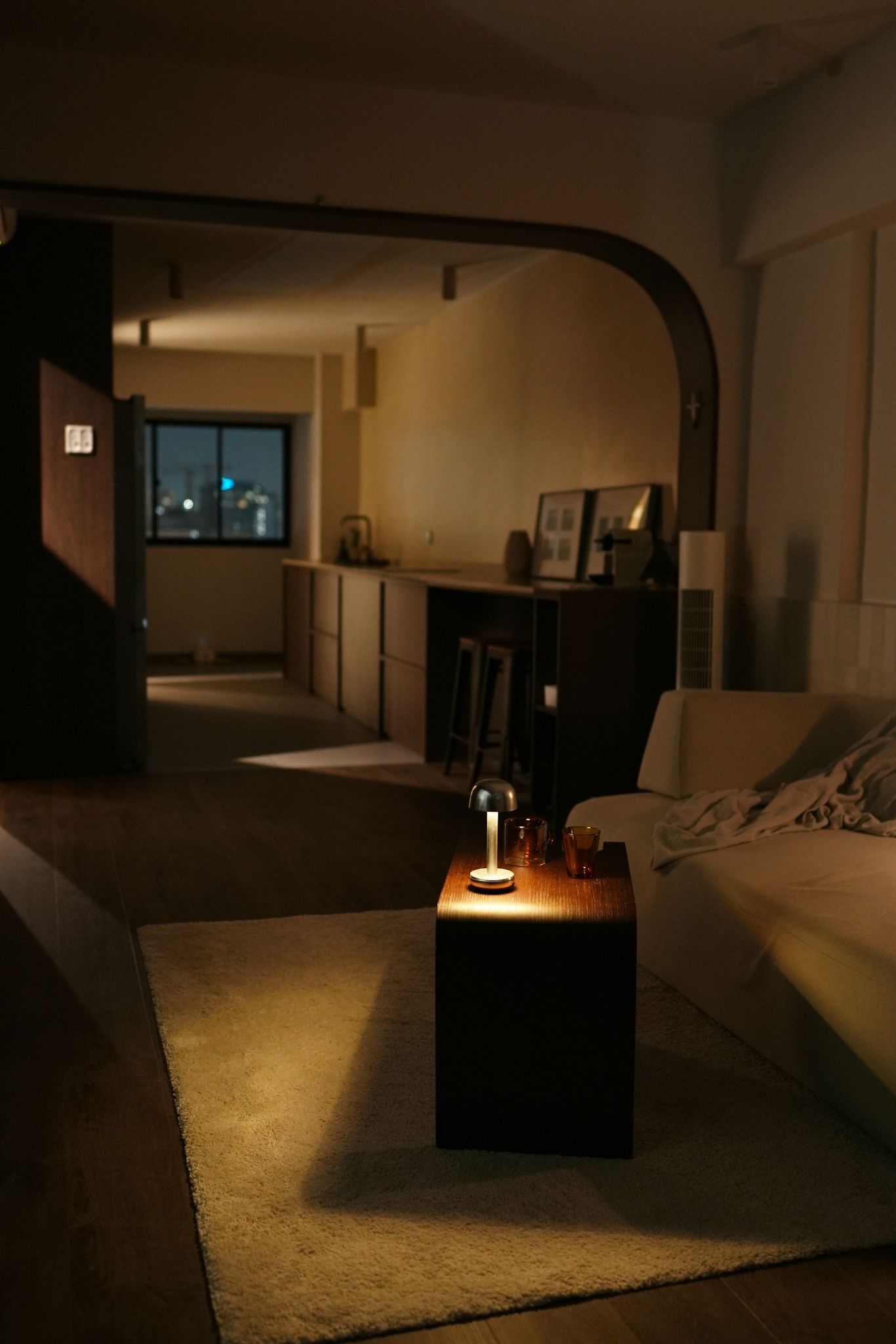 The Body: Ultimate Cosy Living Room with a Half Feature Wall?! - dimly lit room, cozy atmosphere, modern decor, soft