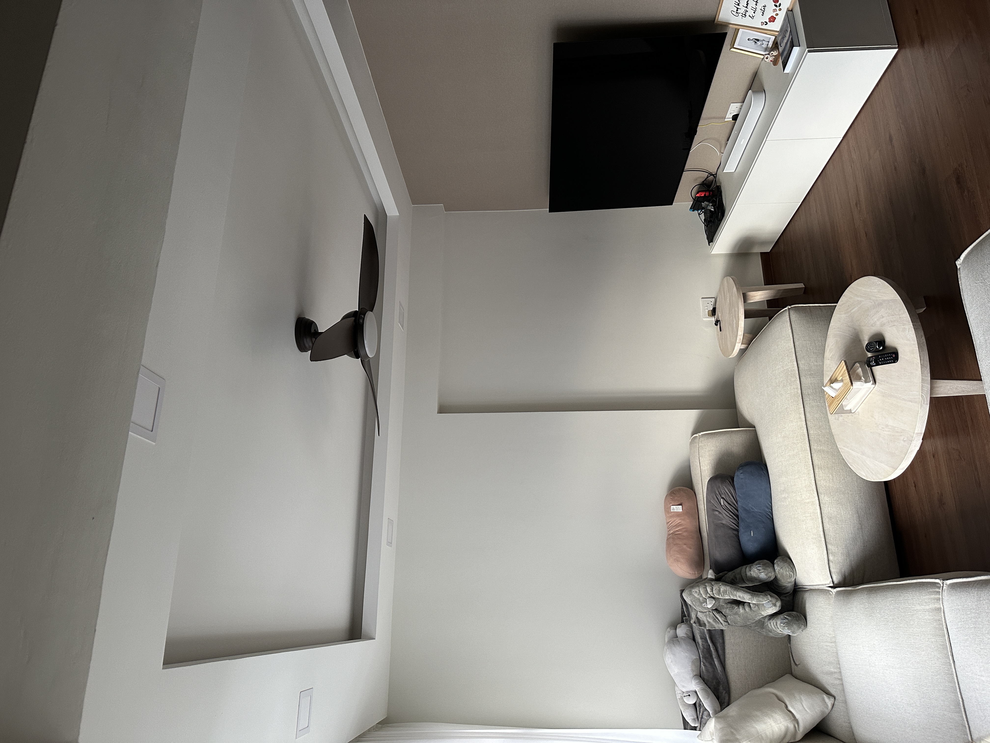 Our oakwood hideaway - unique living room and an open kitchen! - modern living room, minimalist design, cozy seating, beige