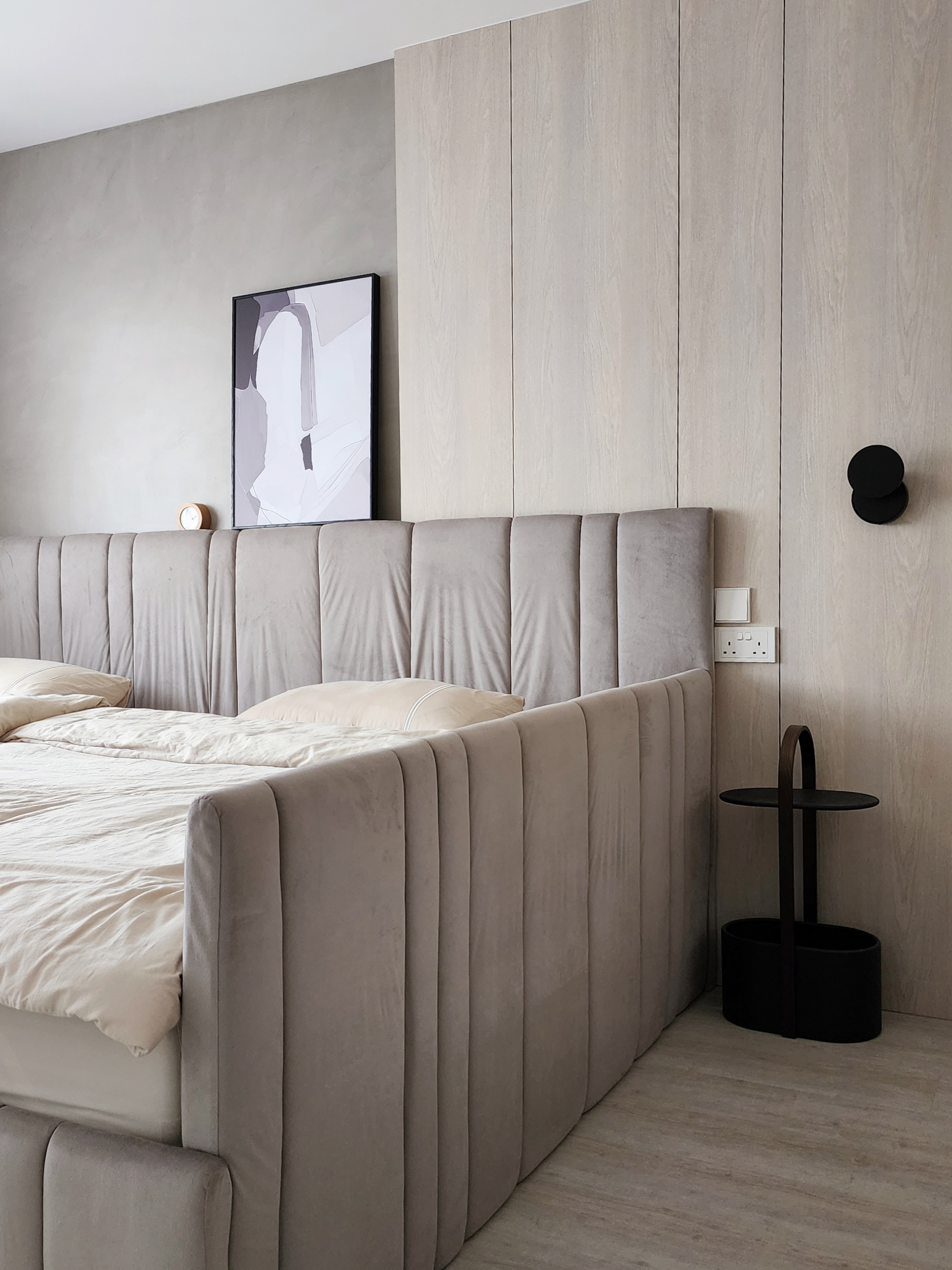 Our Bedroom: We Customised An XL Bed For The Family!  - modern bedroom, minimalist design, neutral color palette, plush beige
