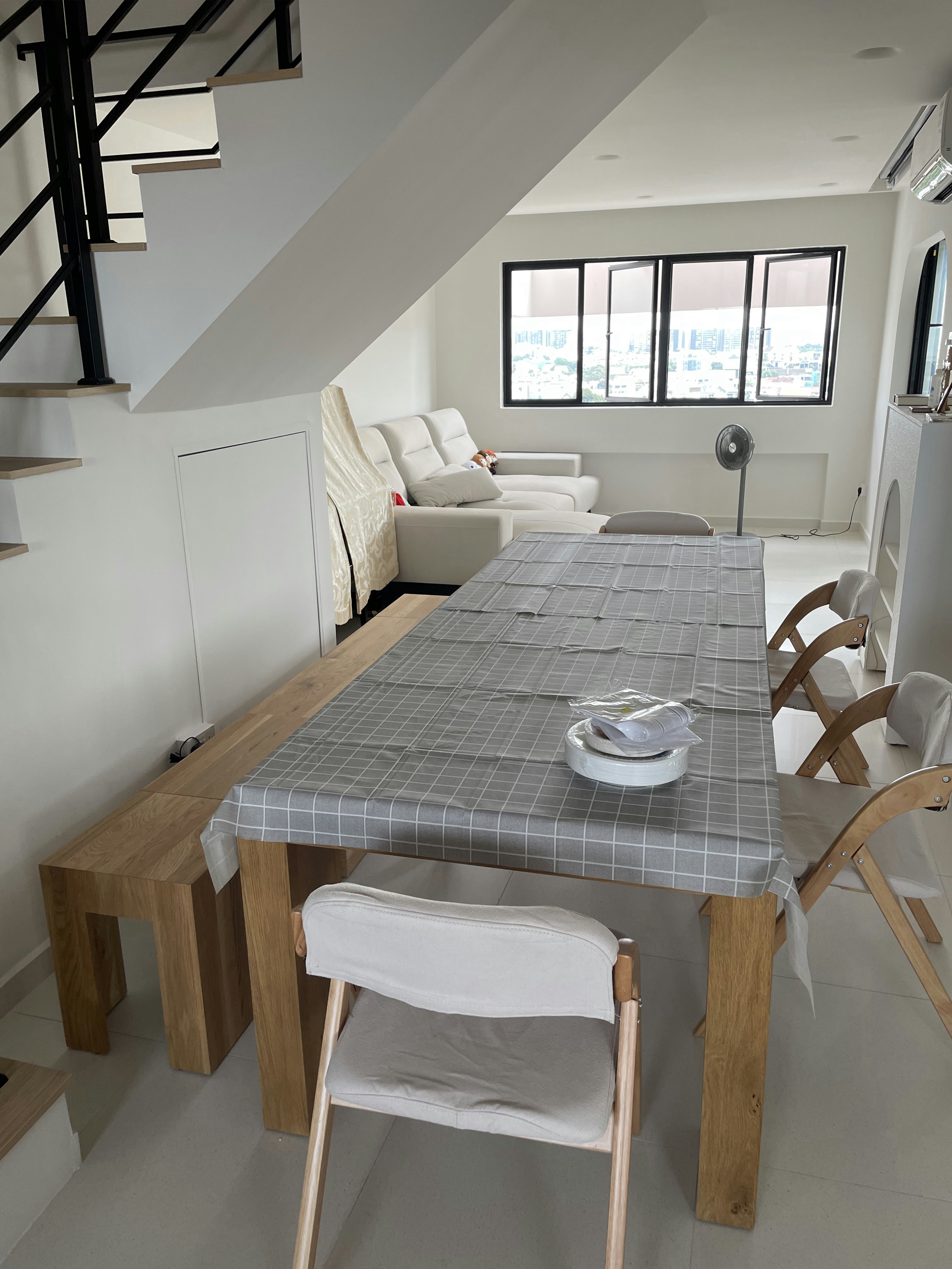 Dining & Hosting, Times Three: A Home Built for Connection - Modern minimalist living room, contemporary dining area, white