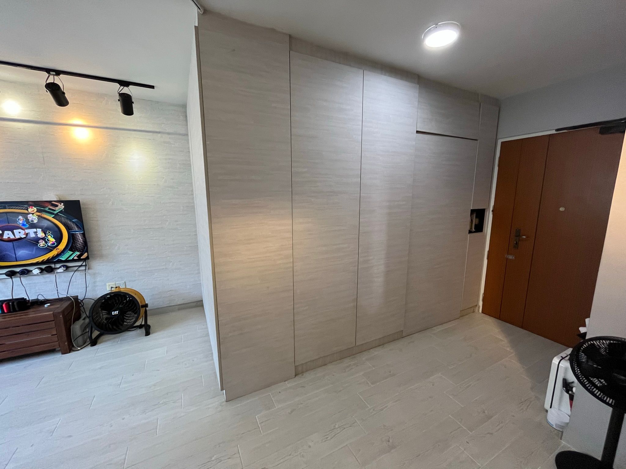 Introducing Fengshui Elements into our Entryway! - Wooden wardrobe, minimalist design, light-colored wood, modern style