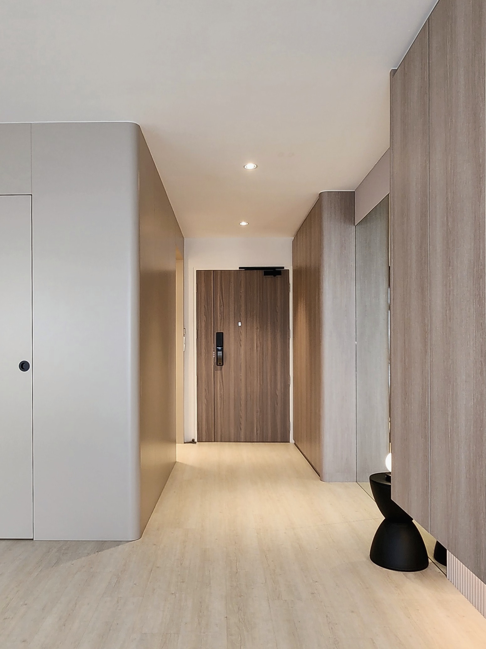 Our Entryway: See How We Utilise Narrow Spaces. Feat. A Dance Corner - Wooden hallway, modern design, minimalist decor, sleek