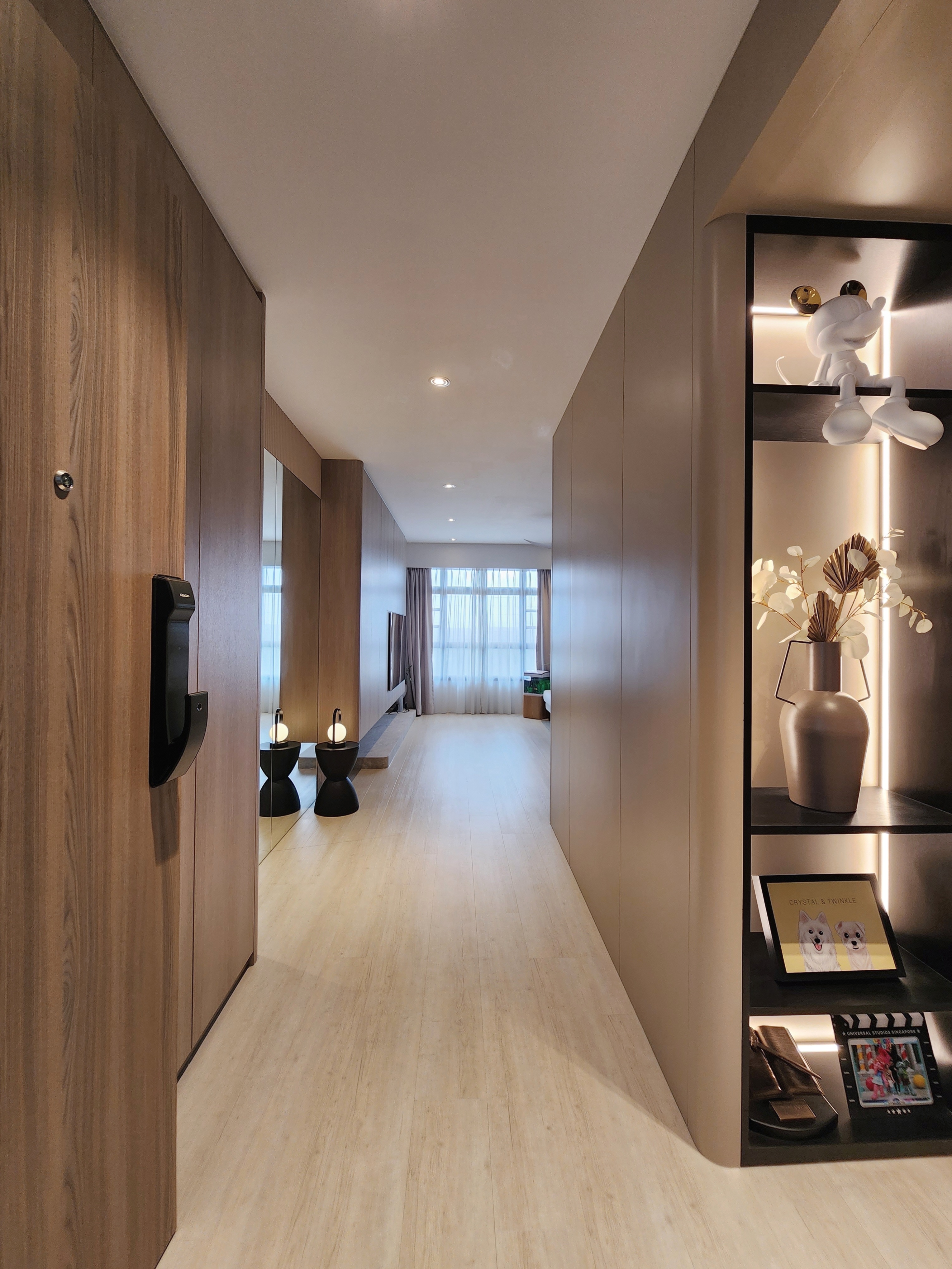 Our Entryway: See How We Utilise Narrow Spaces. Feat. A Dance Corner - Wooden hallway, modern design, minimalist decor, sleek