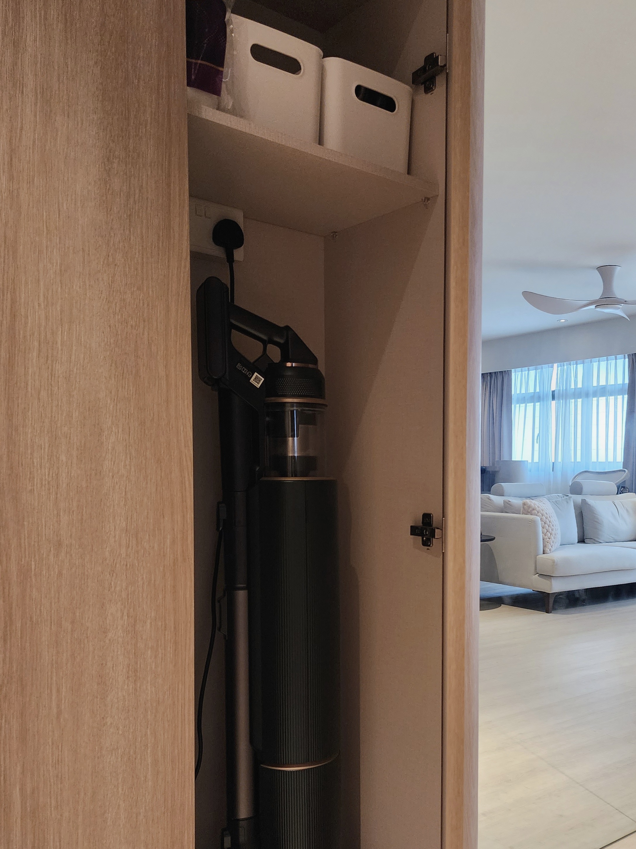 Our Entryway: See How We Utilise Narrow Spaces. Feat. A Dance Corner - Cabinet, shelving, vacuum cleaner, indoor, living