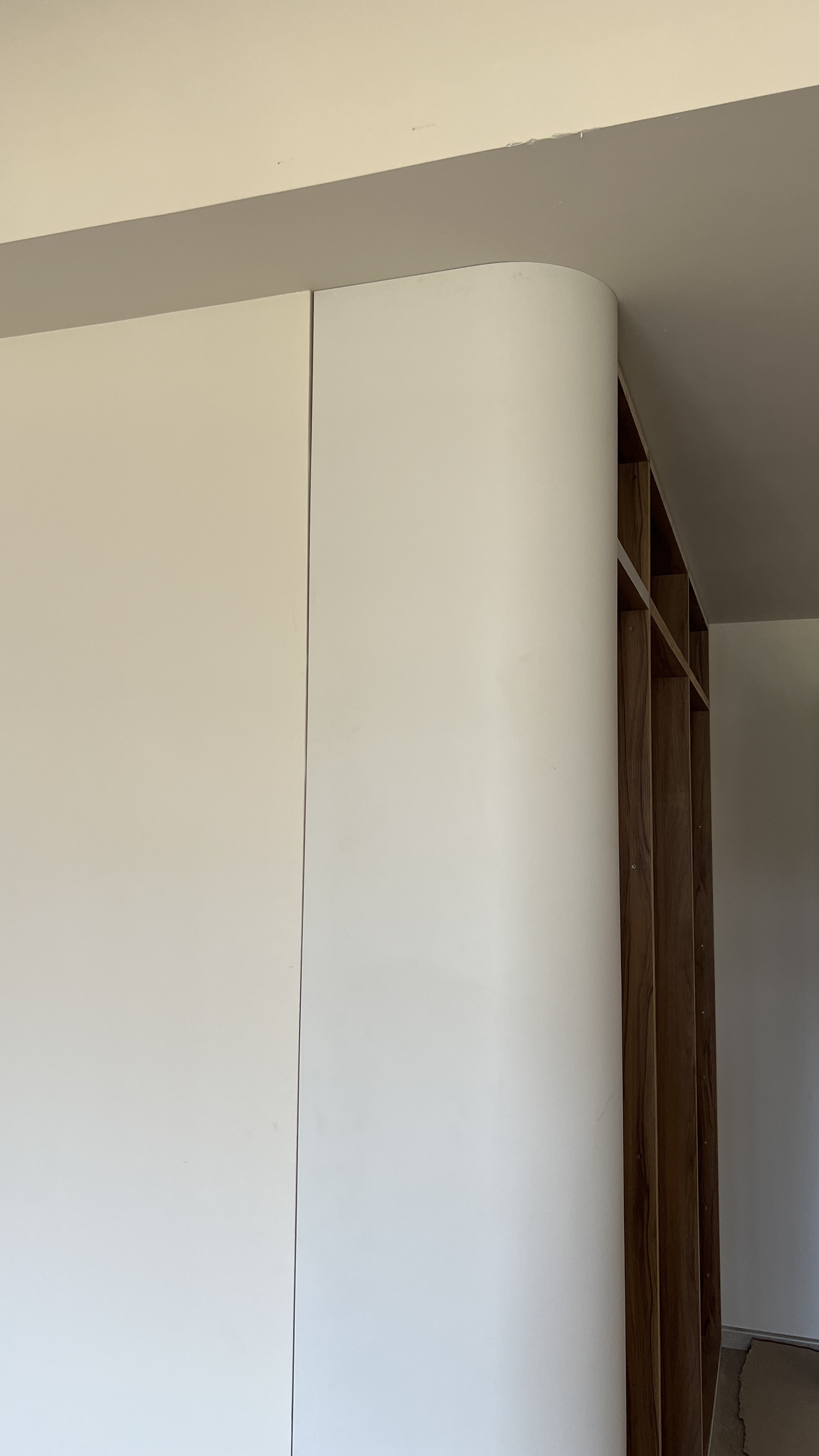 Mini Entryway.. with a Full-Height Shoe Cabinet?! 😱 - White wall, wooden wardrobe, minimalist design, modern decor, clean