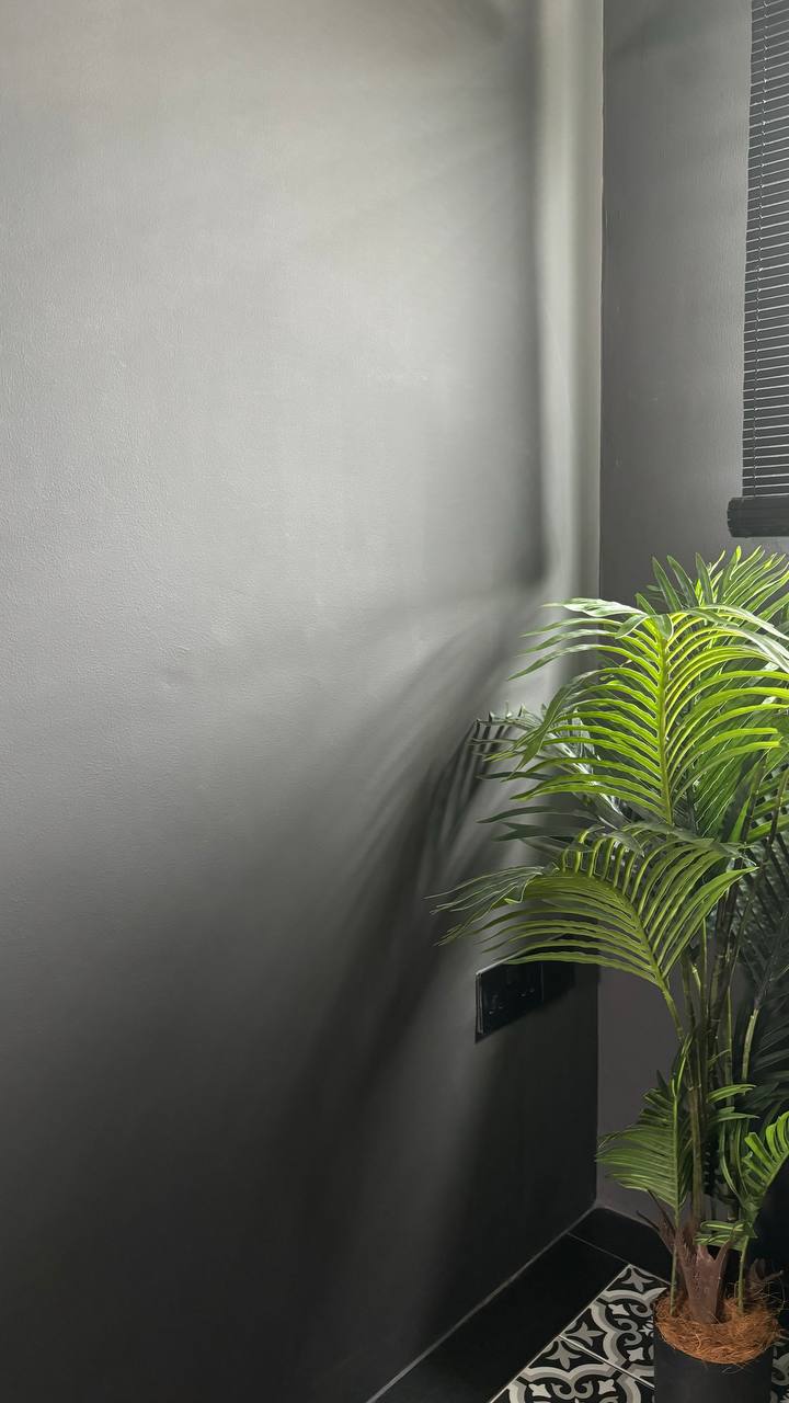 Hidden in plain sight - can you spot the hidden elements in our home? - Modern minimalist interior, sleek gray wall, natural