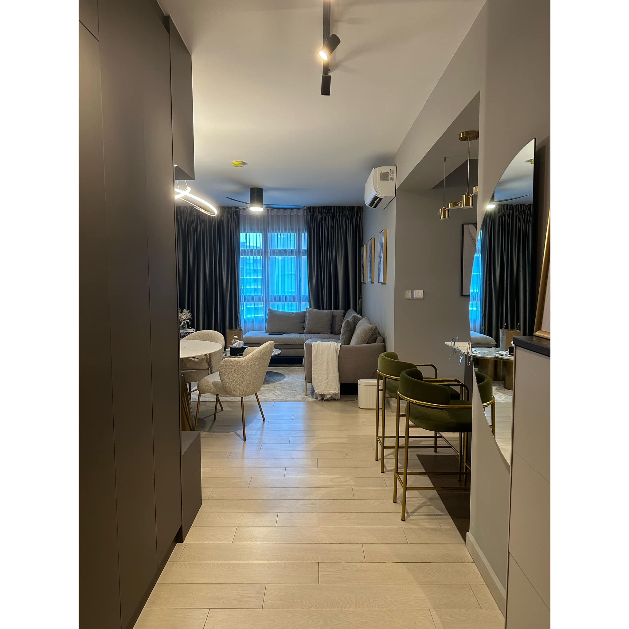 A Stylish Welcome: Sleek, Spacious and Shoe-Friendly - Modern living room with sleek furniture, contemporary design