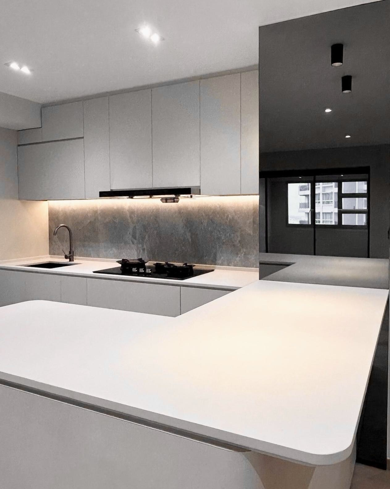 🏗️🧱💰🛠 Home Renovation Budgeting: Where to save and where to spend? - Modern kitchen with sleek design, minimalist style