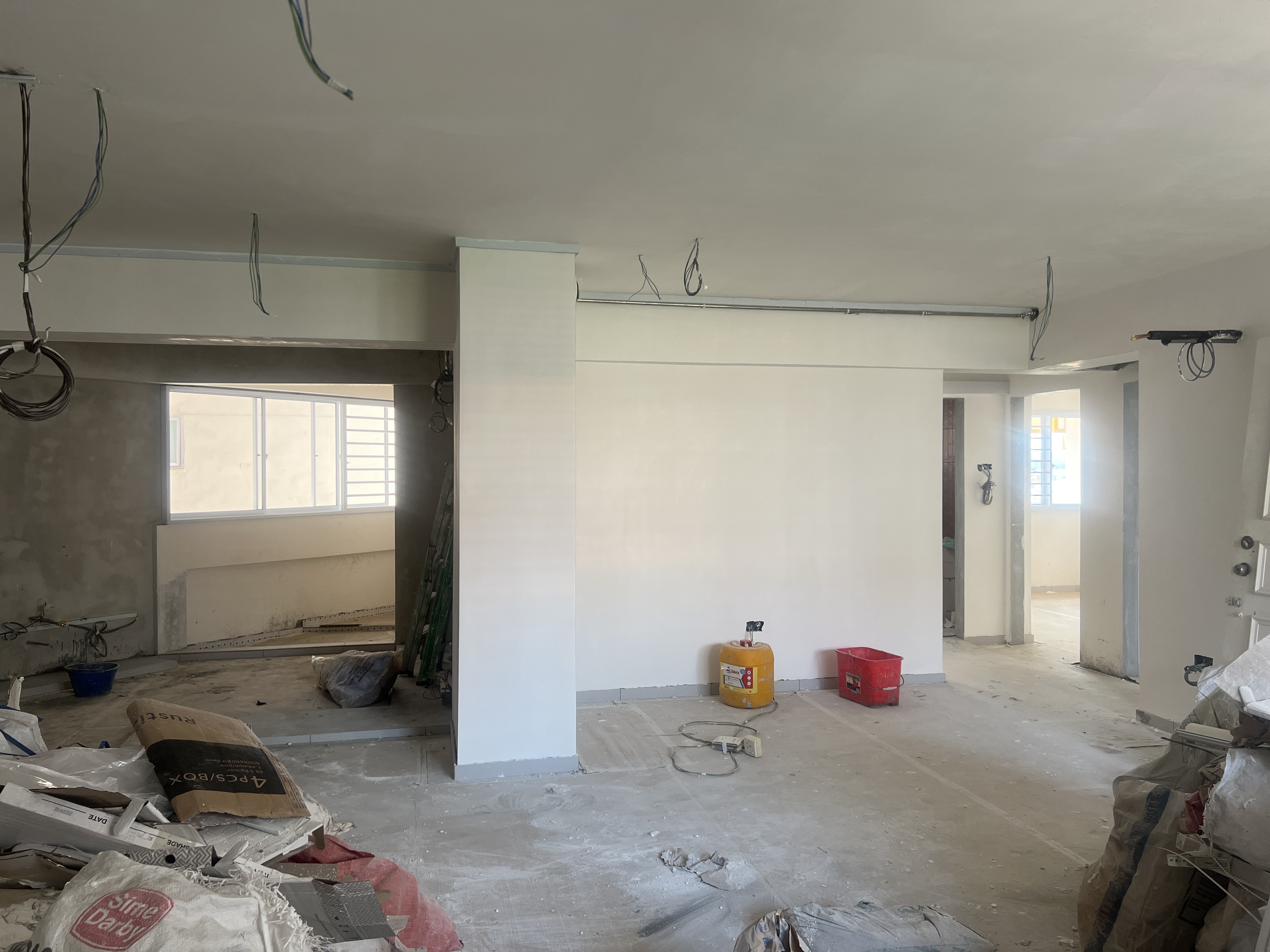 Reimagining our Diagonal Kitchen into an Inviting & Functional Space - unfinished room, construction site, unfinished walls
