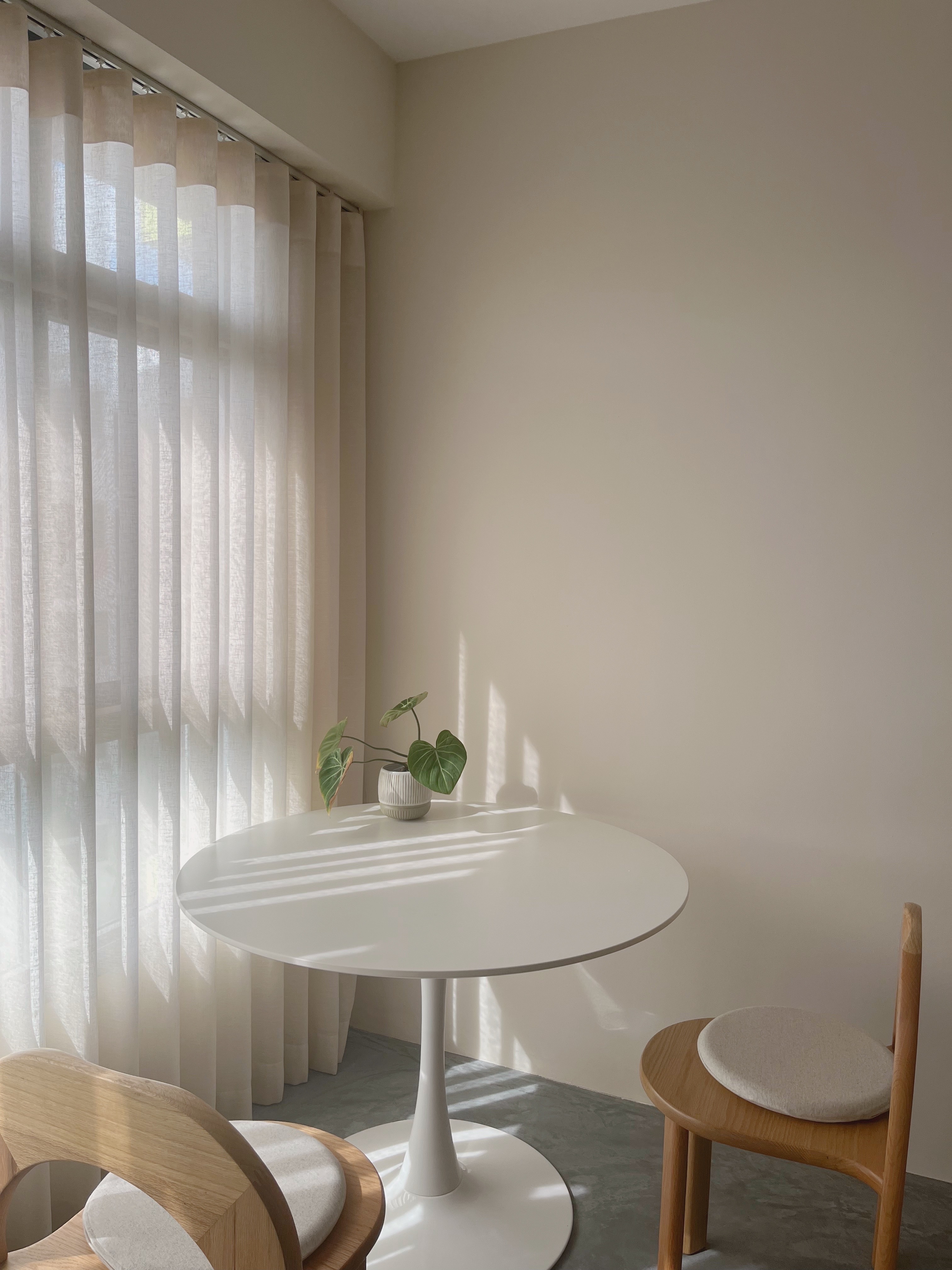 Refreshing our home by simply moving furniture around!  - Sunlit room with soft natural light filtering through sheer