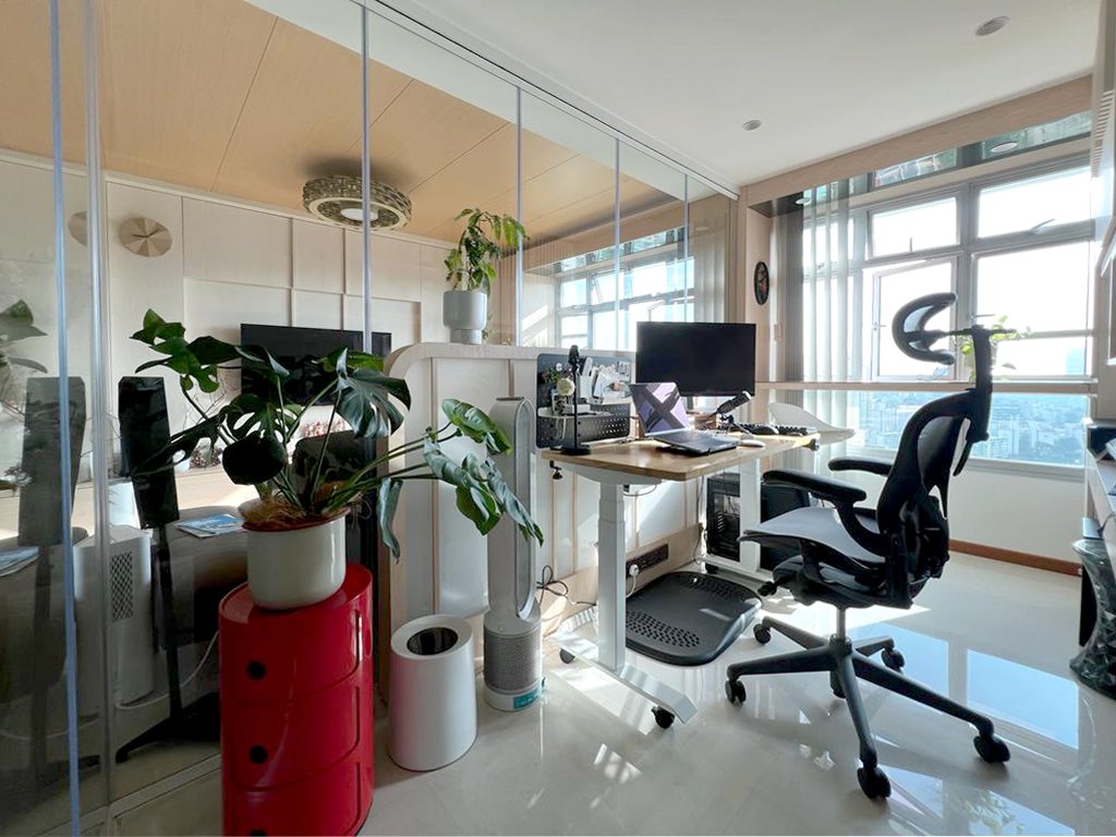 Blending Modern, Wabi-Sabi, and Japandi in Our Wood-Loved Space 🌟🏡 - Modern workspace, open office, ergonomic chair, desk