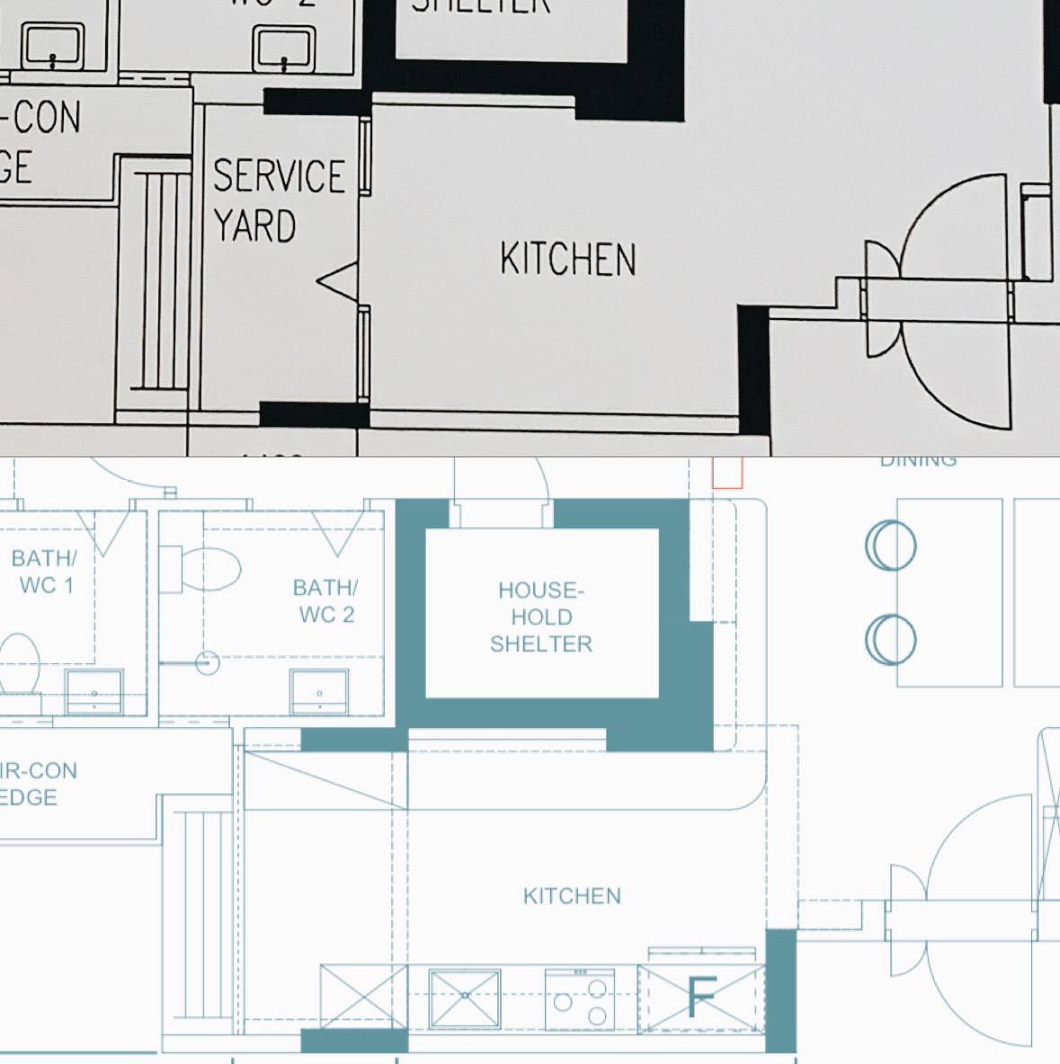 Our Kitchen: Turning our HDB square kitchen into a galley! - Dining, Kitchen, Household Shelter, Service Yard, Bath WC 1