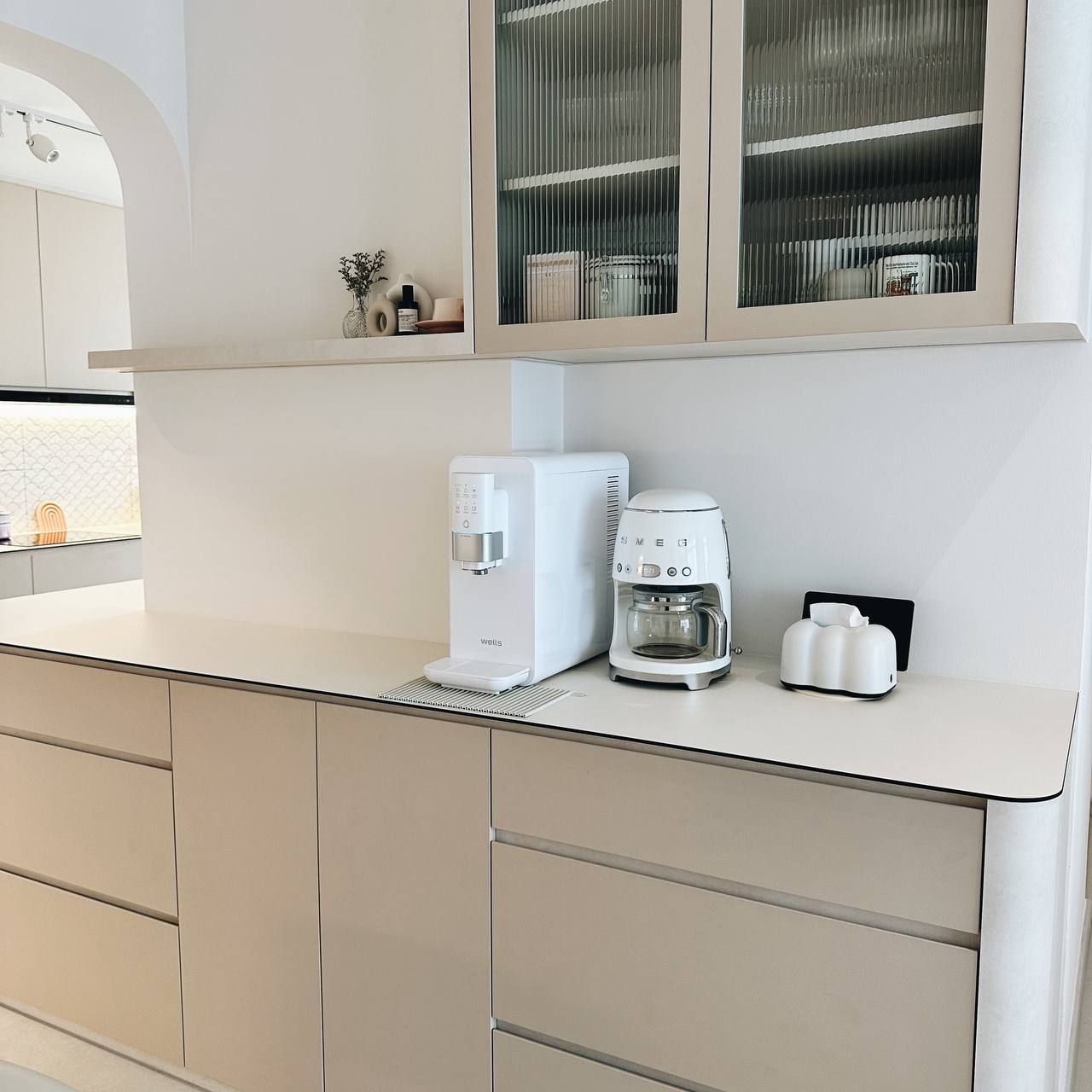 Our Kitchen: Turning our HDB square kitchen into a galley! - White kitchen appliances, minimalist design, modern kitchen