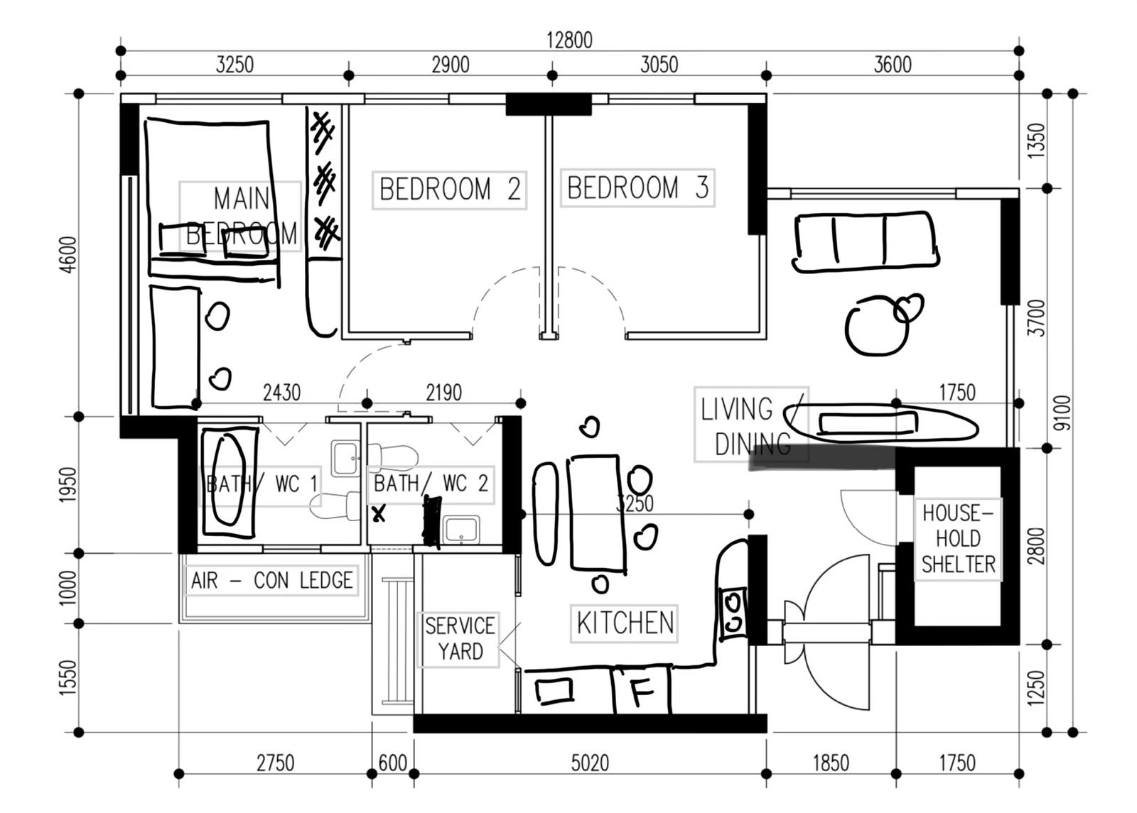 Self-designed Kitchen: how we make a small space work - Living room, kitchen, bathroom, dining room, house shelter, living