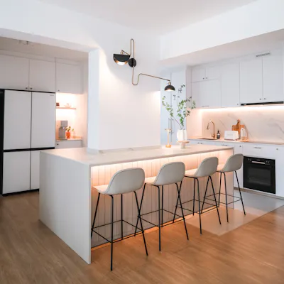 Customer home photo 9: How a Big Pillar Couldn't Stop My Dream of a Large Kitchen Island