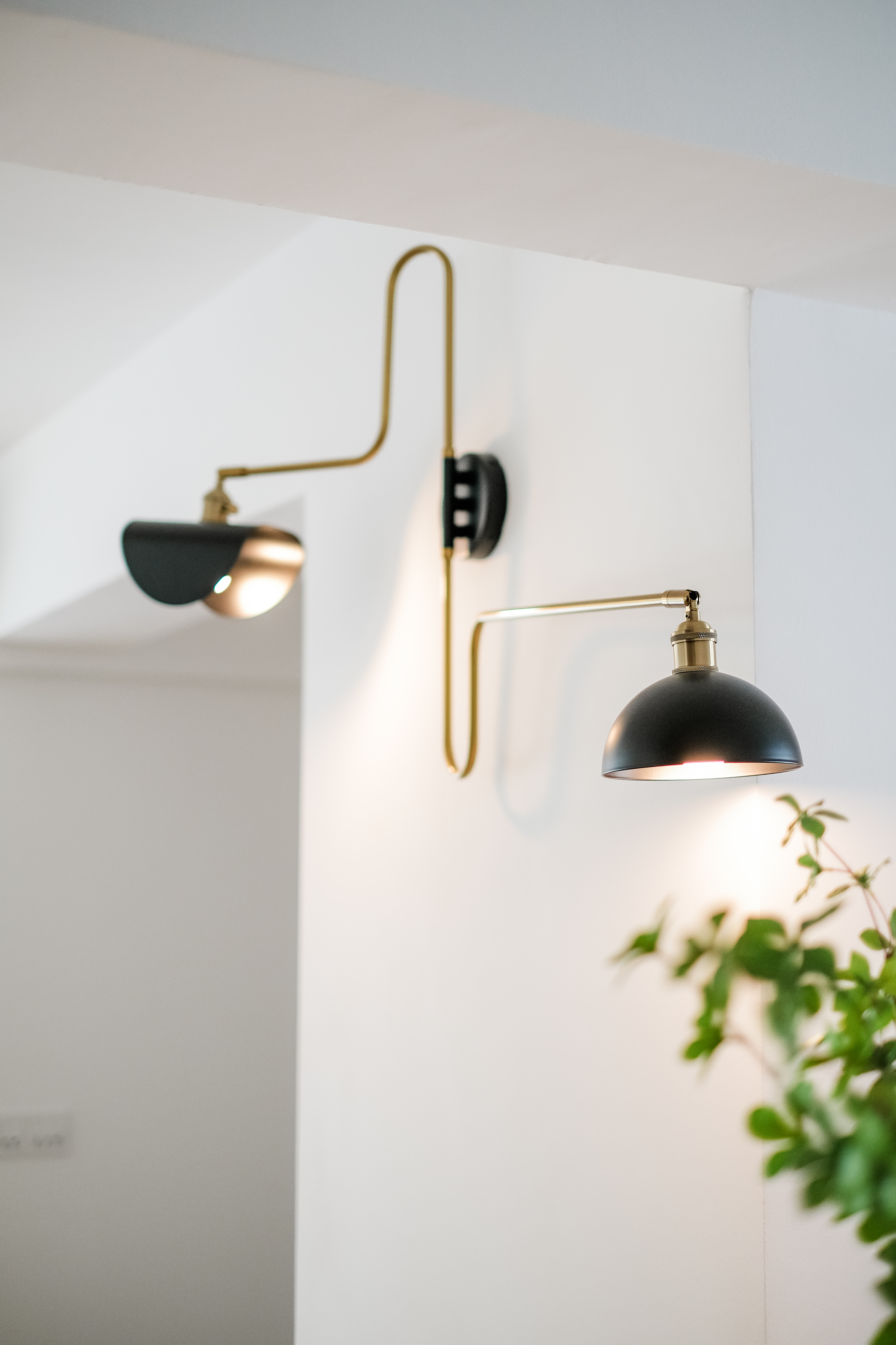 How a Big Pillar Couldn't Stop My Dream of a Large Kitchen Island - modern pendant light, minimalist design, gold and black