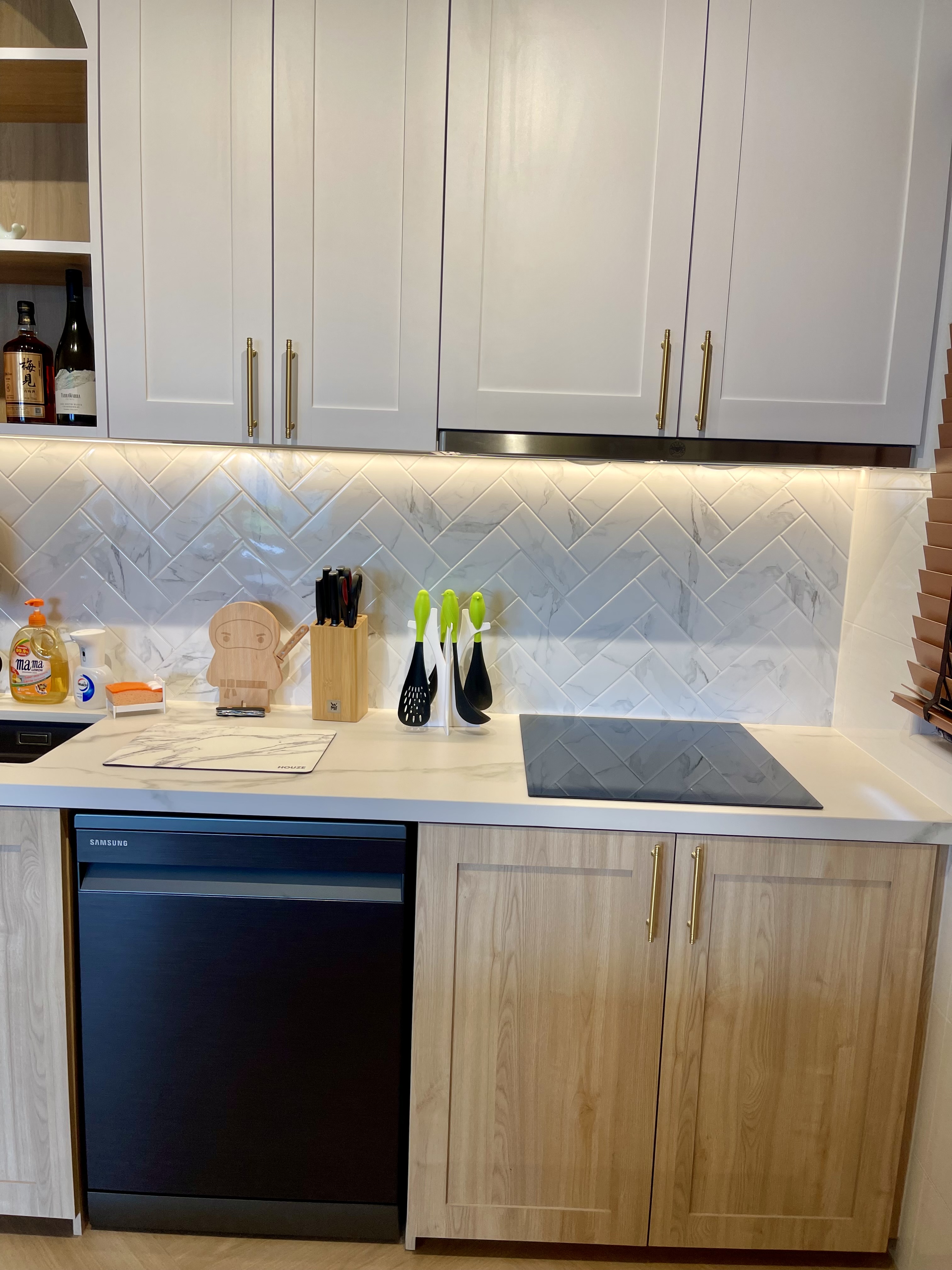 Our Kitchen: A Fusion of Muji Concept & European Shaker-Style Cabinets - White kitchen cabinets, modern design, light wood