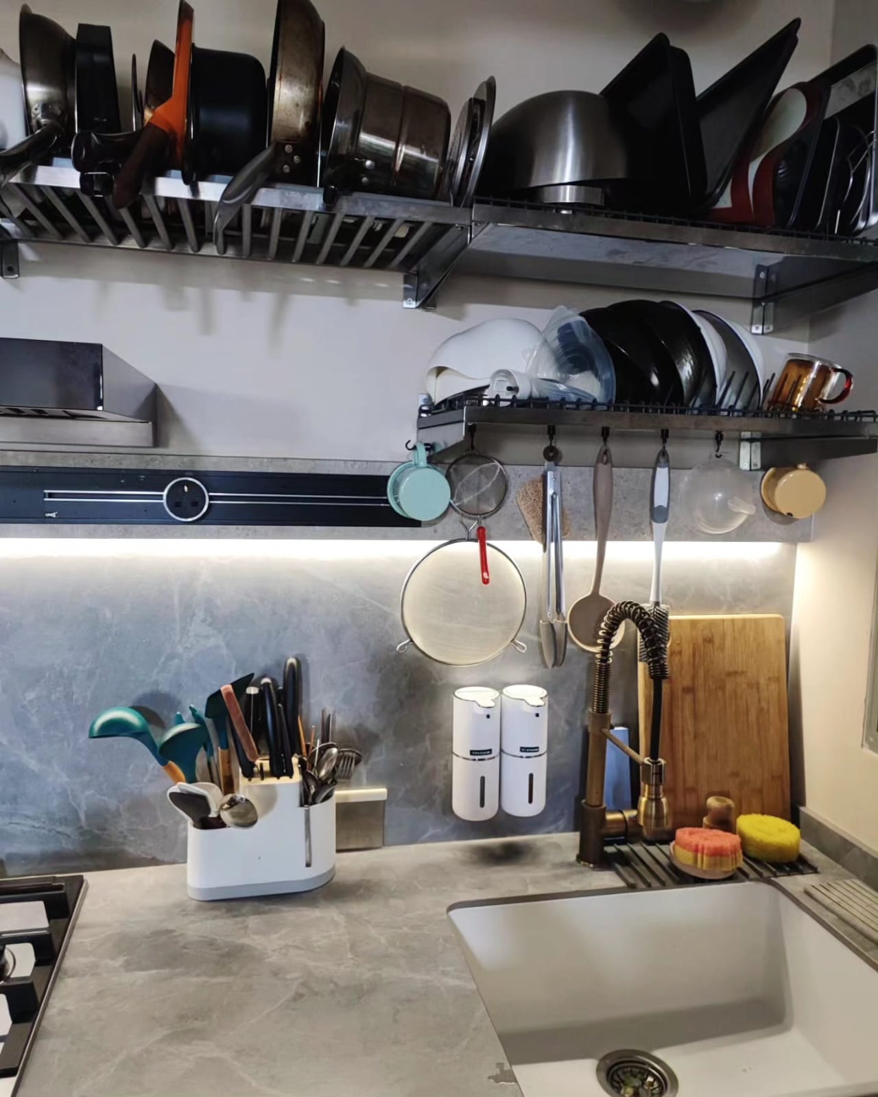A Low-Cost & Open Concept Kitchen with Stone and Industrial Touches - kitchen countertop, modern kitchen, stainless steel