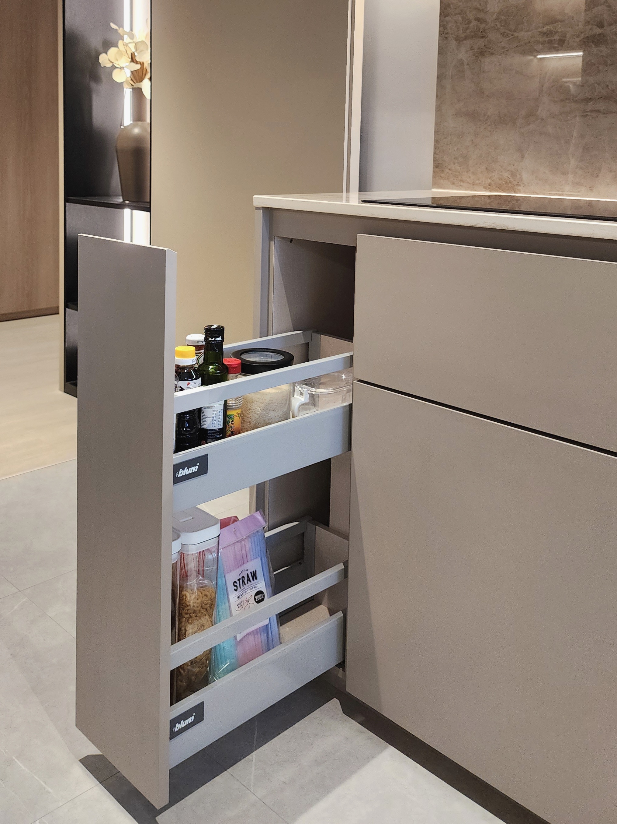 Our Kitchen: How We've Grown To Love Our Closed-Concept Kitchen - Kitchen island, modern design, open shelf, spice rack