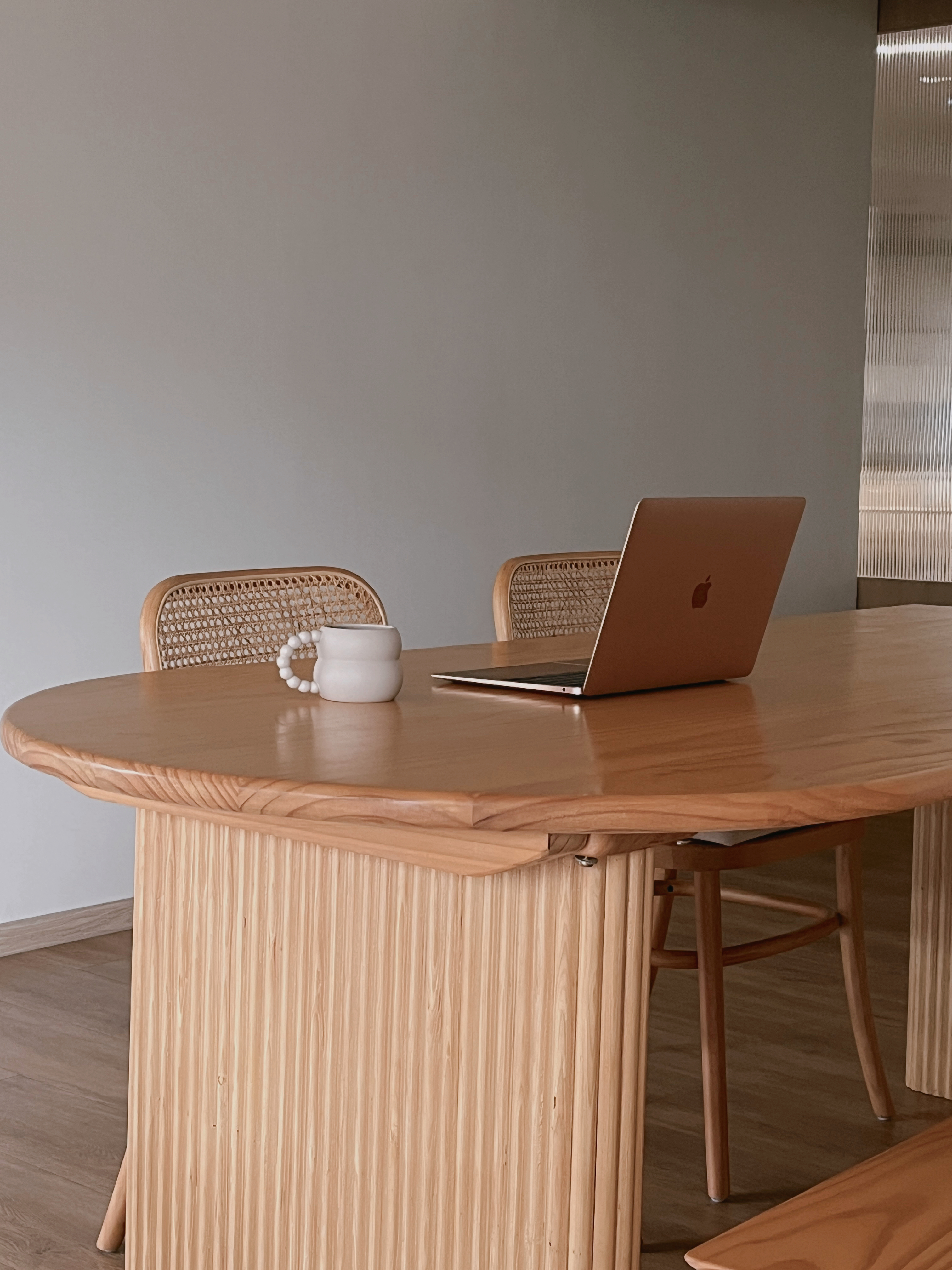 Turn Your House into a Home with These Personal Favorites - Wooden table, minimalist design, round top, light brown finish