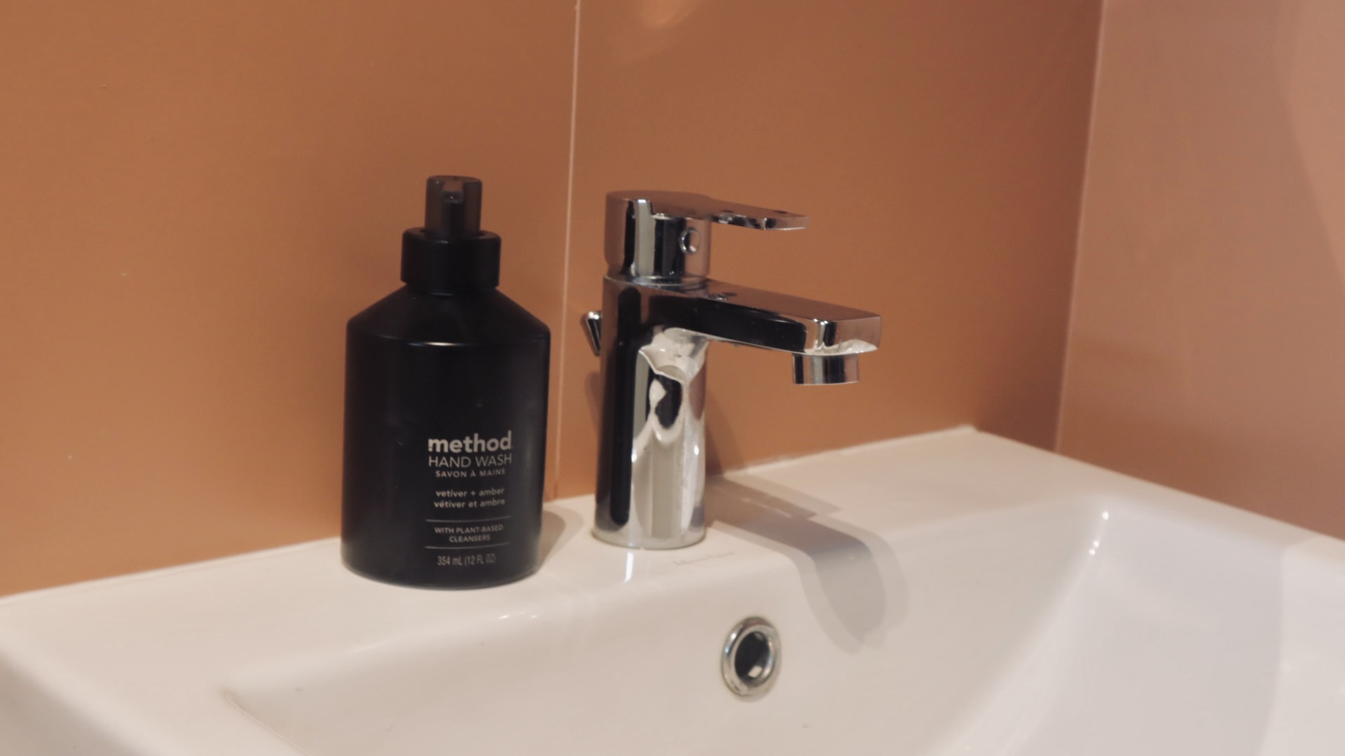 dual colour concepts of throne-worthy bathroom! - Hand wash, soap dispenser, black bottle, method hand wash, amber liquid