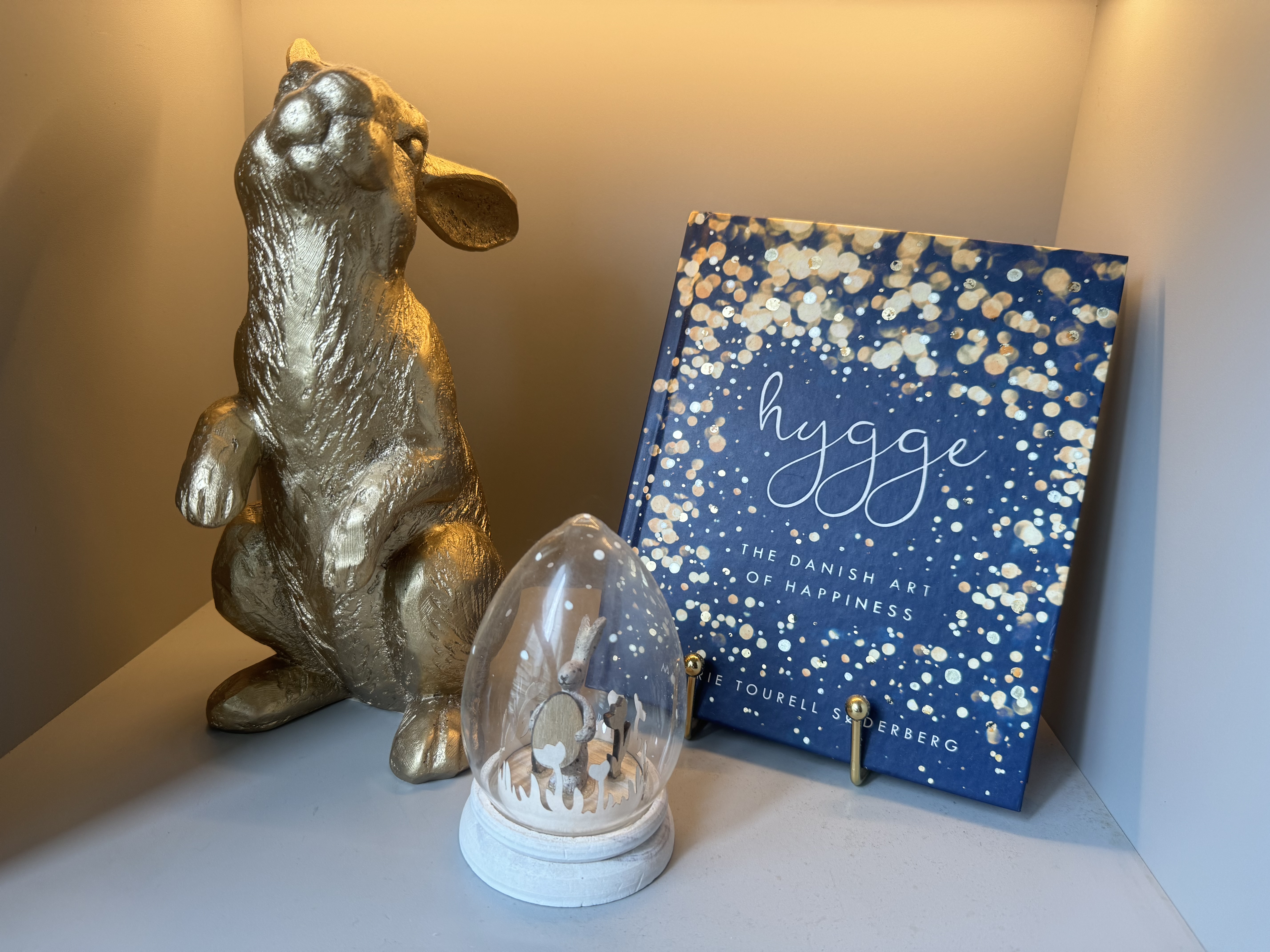 Home Decor: Repurpose & Display of Household Items - gold sculpture, abstract art, Danish art, book "hygge, " "The Danish Art