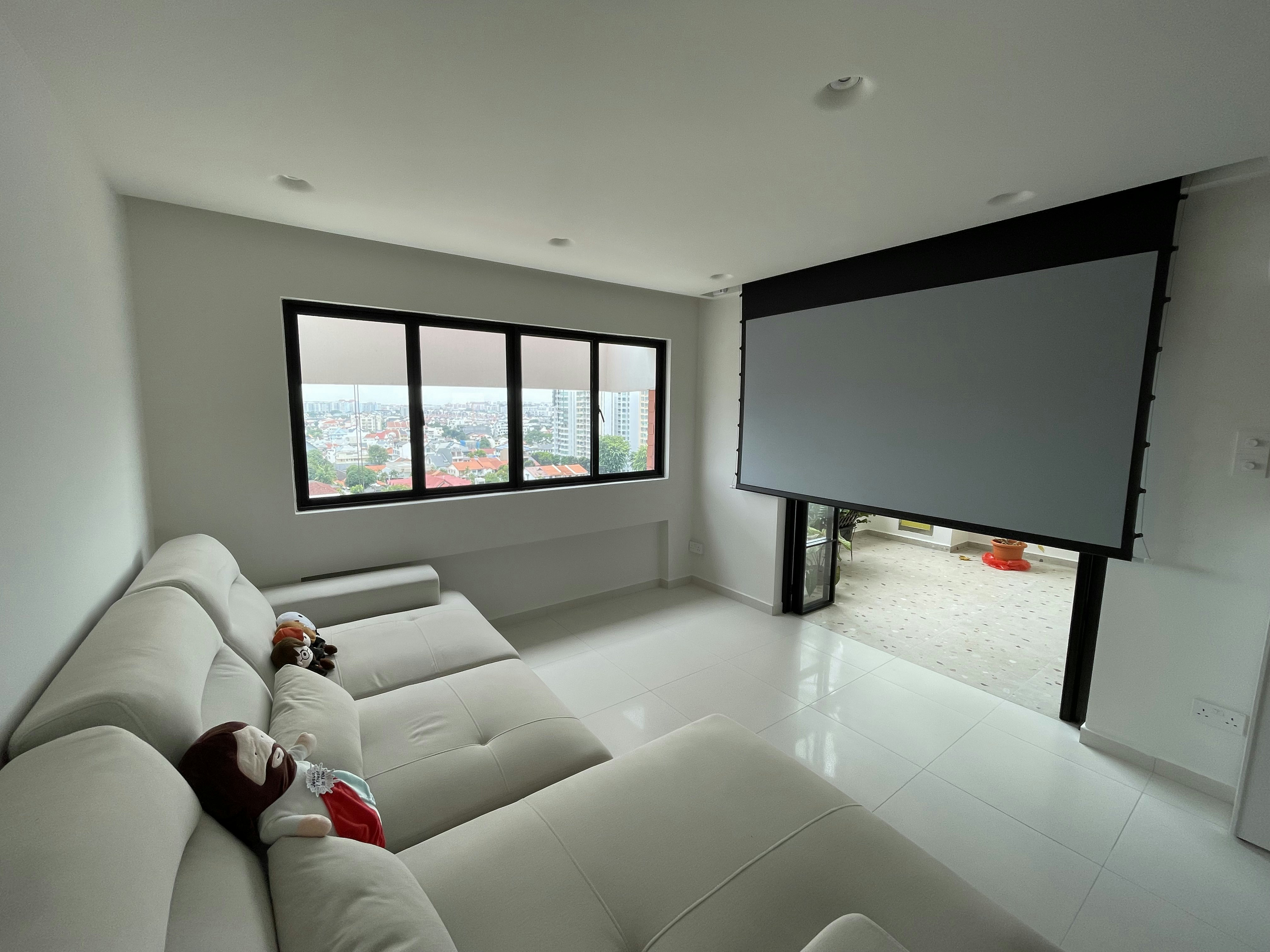 Living Simply: Our Minimalist, no-TV Living Room Reveal - Modern minimalist living room, spacious and clean, large windows