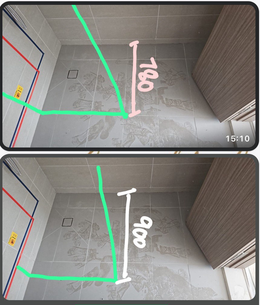 Toilet / Bathroom: Practicality Over Style on a Budget - Interior design sketches, Floor plan annotations, Room layout