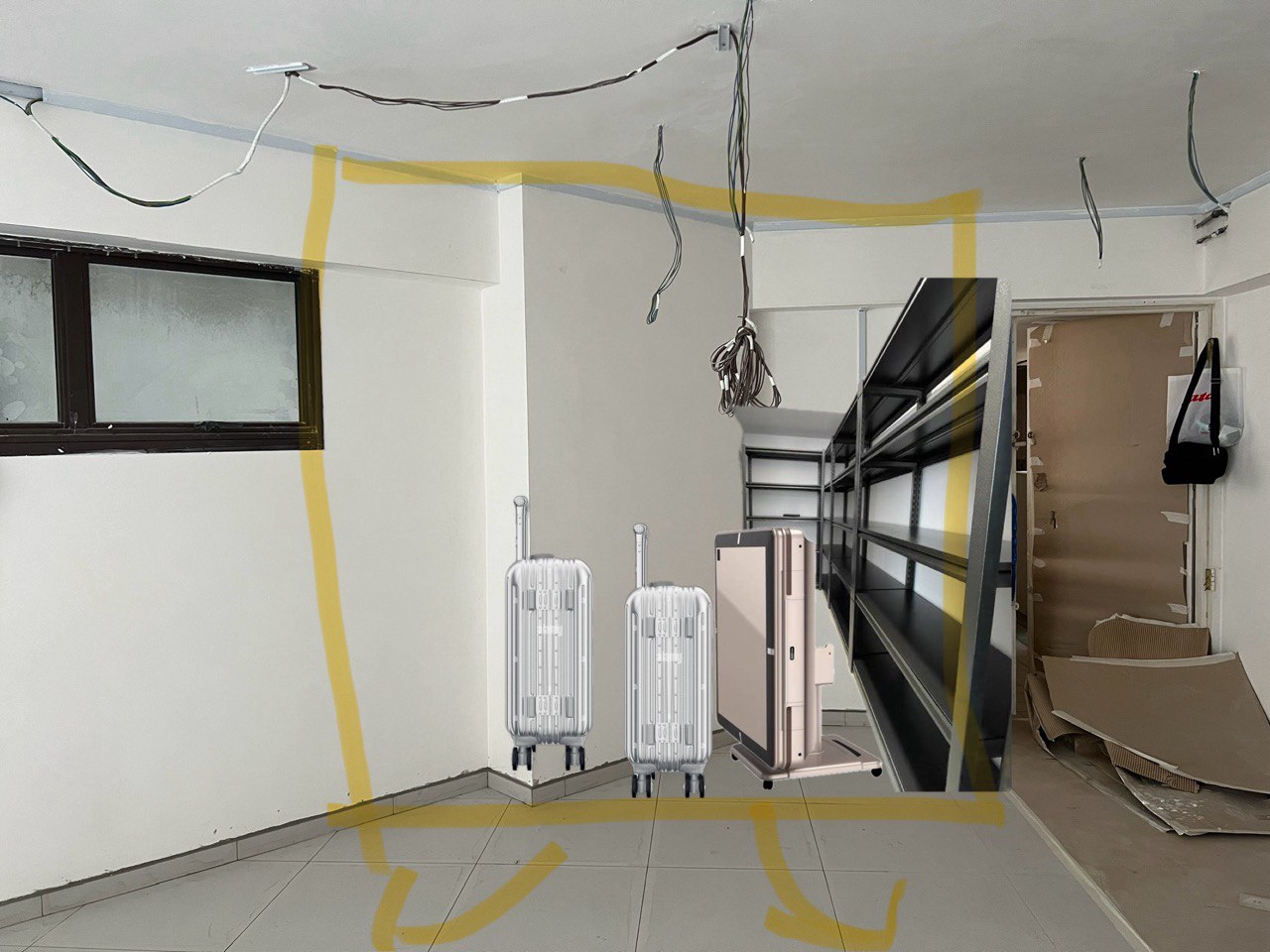 House-Hunting: Becoming Bishanhomies - Interior renovation workspace, Electrical wiring and equipment setup, Storage shelving