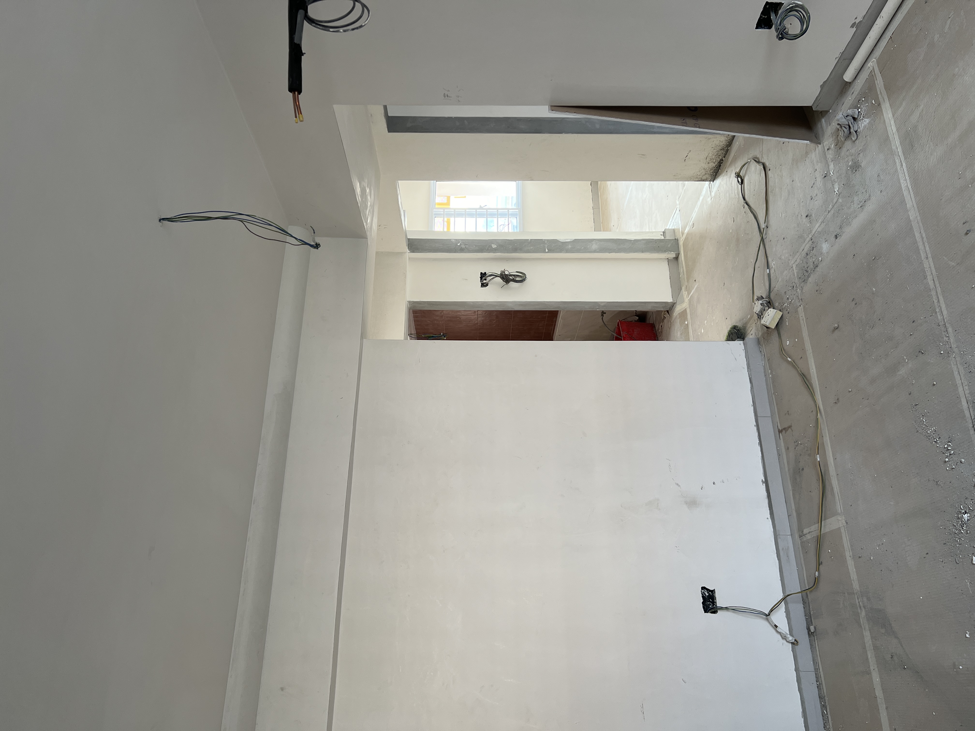 House-Hunting: Becoming Bishanhomies - wire, ceiling fan, exposed wires, unfinished ceiling, electrical box, power cord, wall