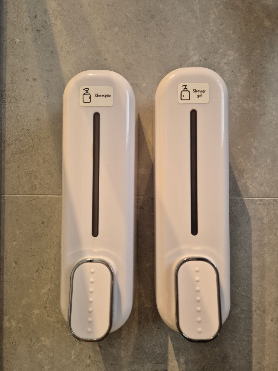 Bathroom Battle - Gunmetal vs Matte Black - Shower gel, shampoo, dual functionality, white soap dispensers, modern design