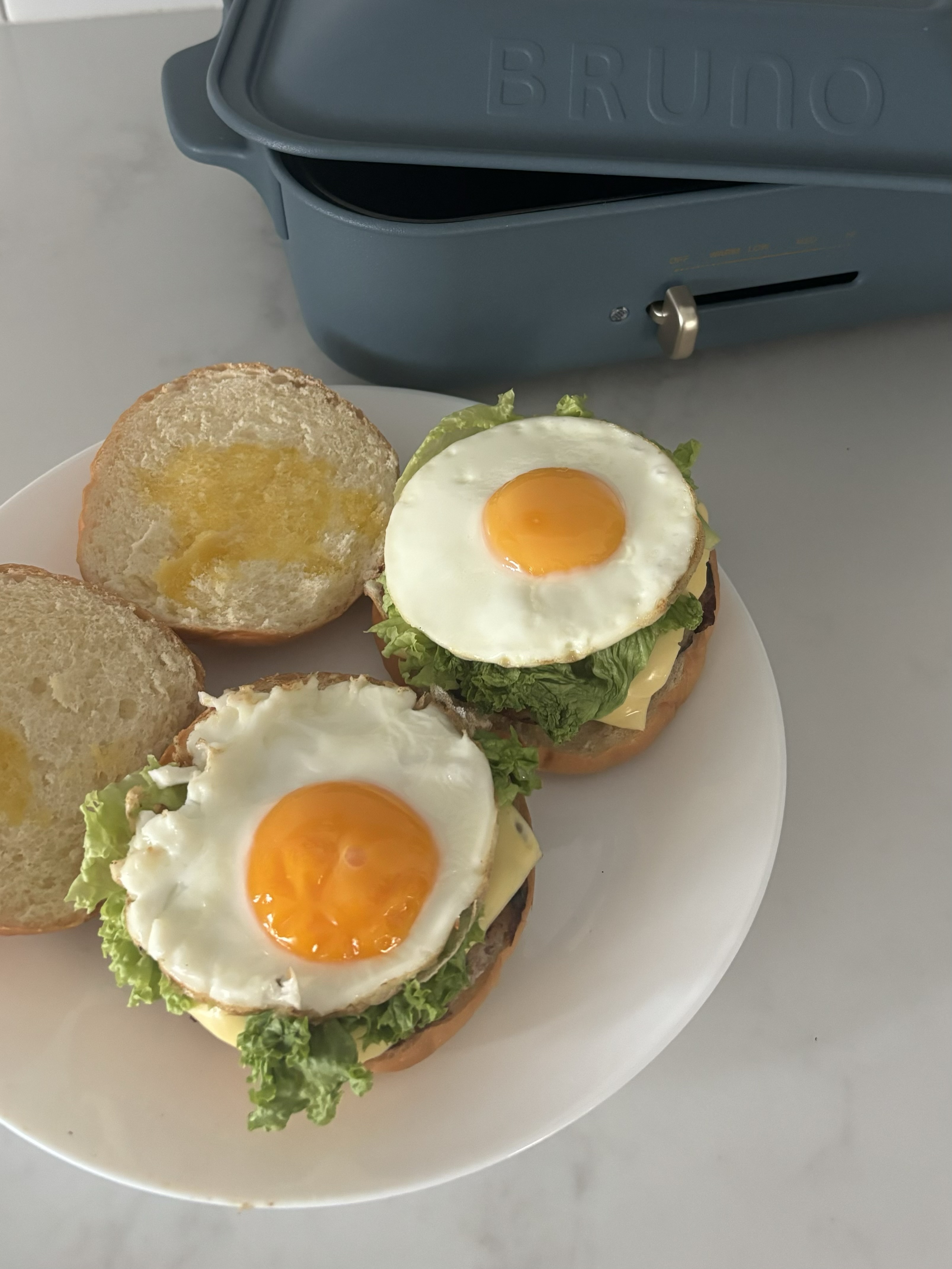 Non-regrets: best home investment decisions!  - sunny-side-up eggs, toasted bread, lettuce, cheese, burger, sandwich, fried