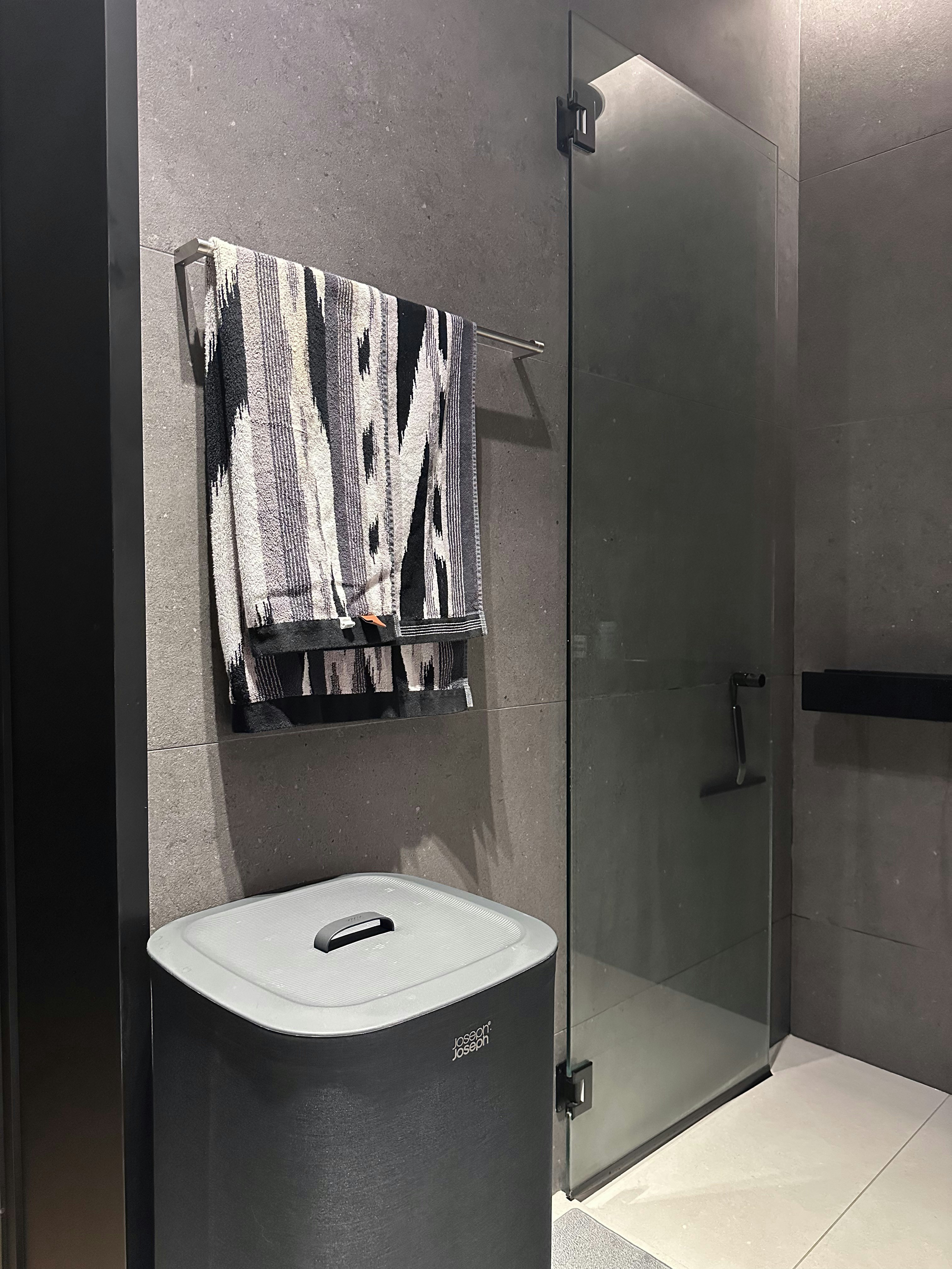 Luxe Loo: Our Bathroom Glow-Up (And We Hacked Down One Shower!) - modern bathroom, contemporary design, sleek fixtures