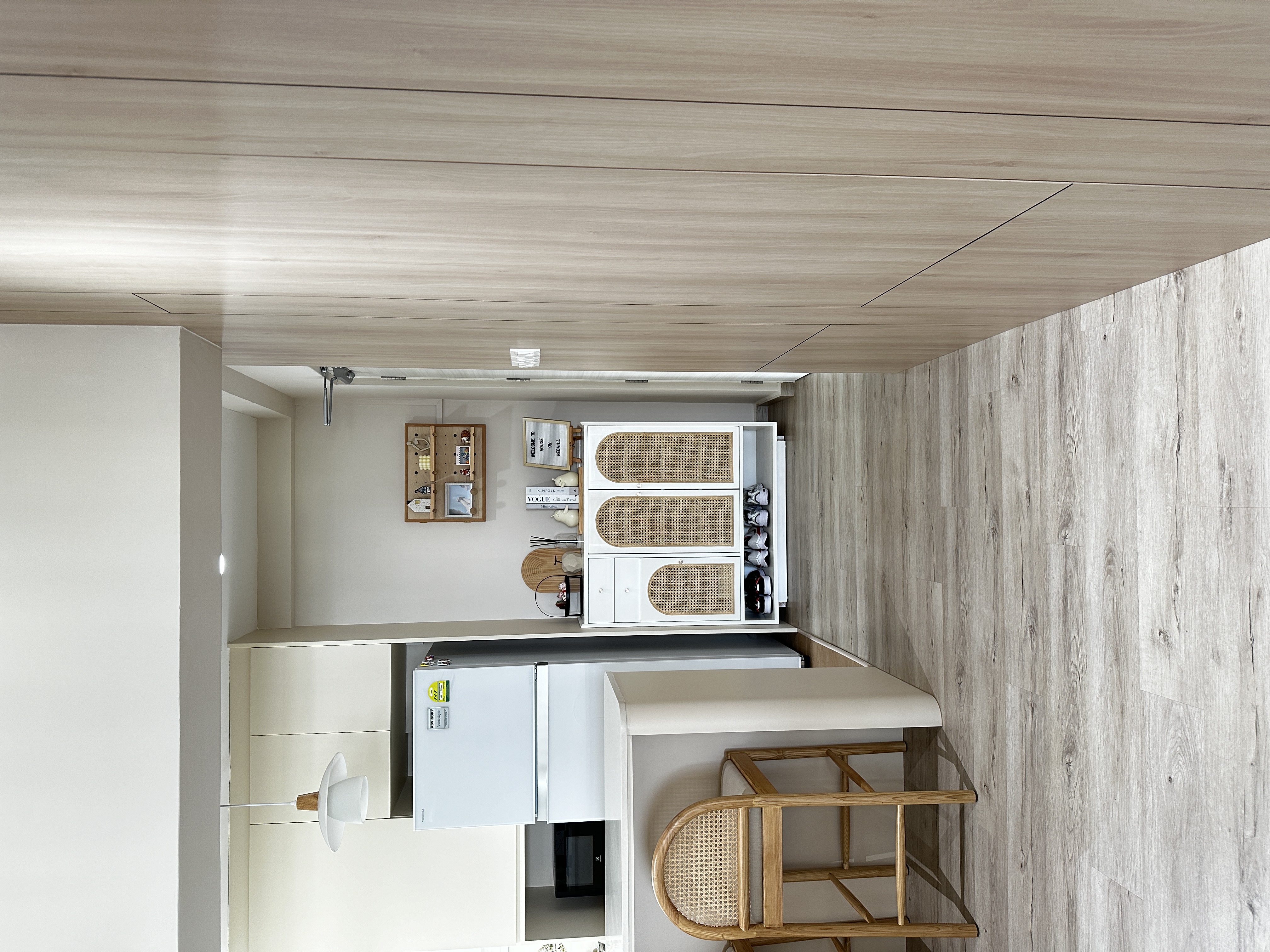 Our Entryway: How we concealed our DB box with a cheap hack!  - Wooden cabinetry, minimalist design, modern kitchen, open