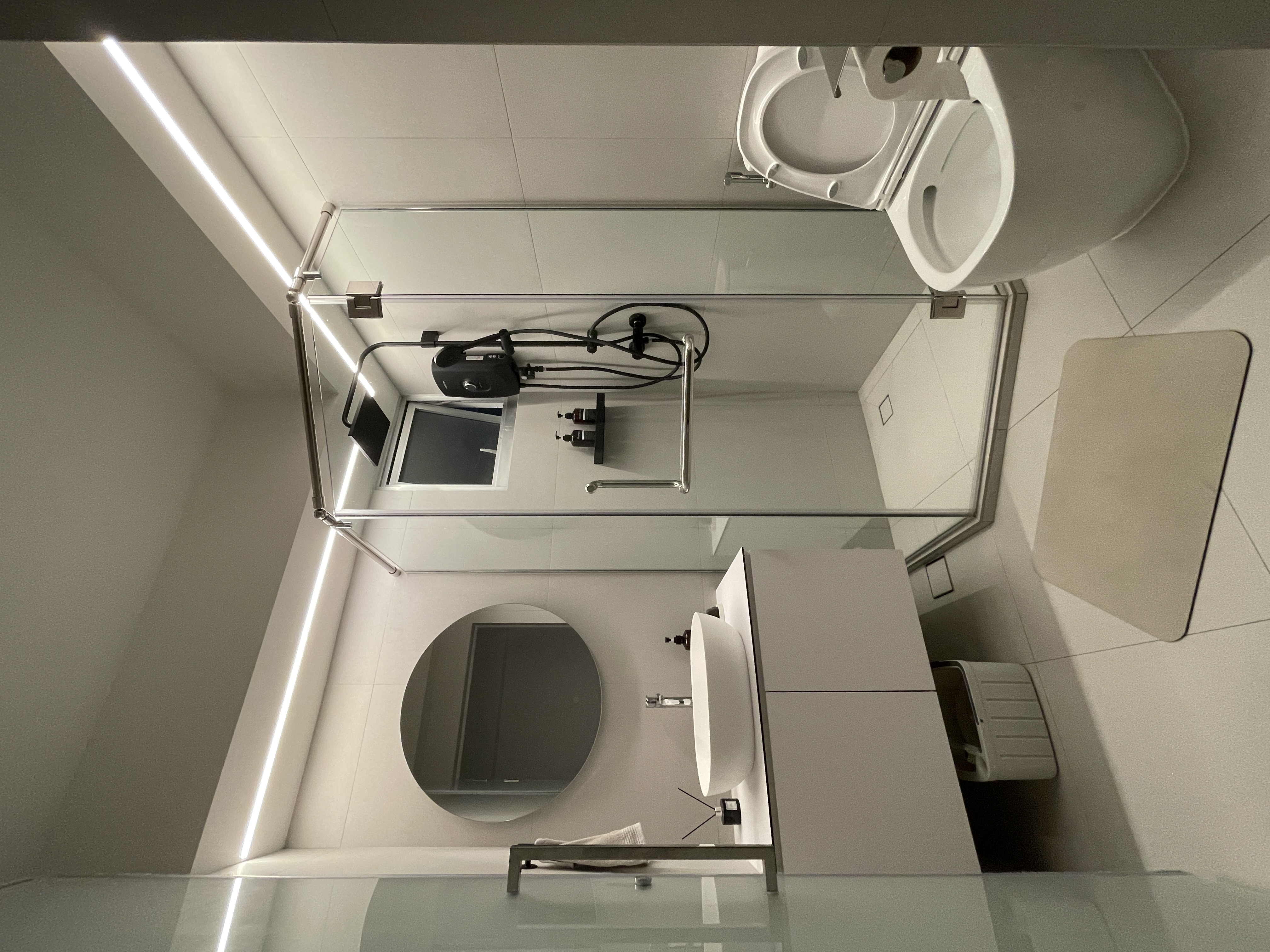 Elevate Your Space: Hotel-Inspired Bathrooms Transformation - Modern minimalist bathroom, sleek design, contemporary decor