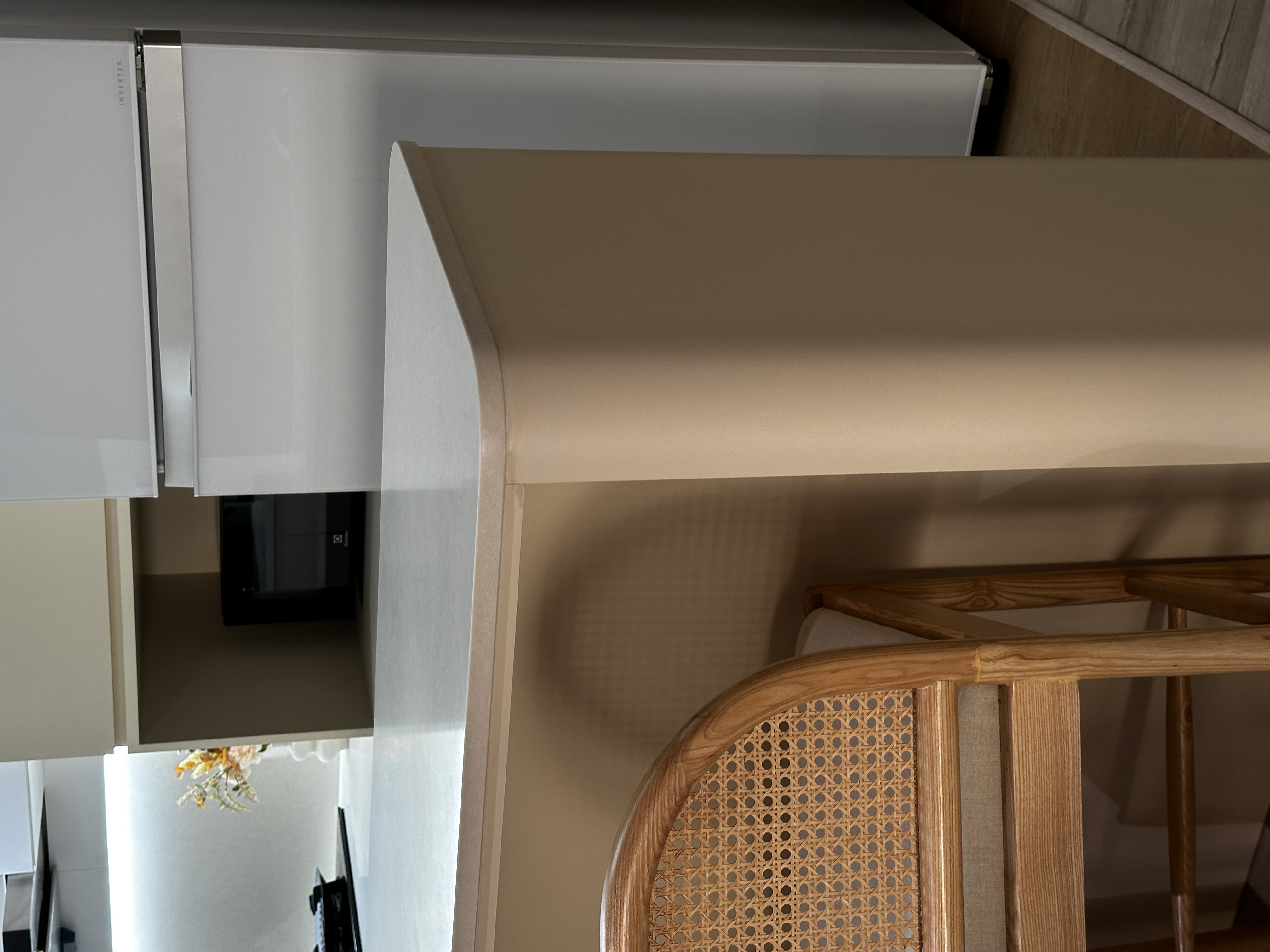 Our Kitchen: The Heart of Our Home - Modern kitchen cabinetry, minimalist design, integrated appliances, white upper