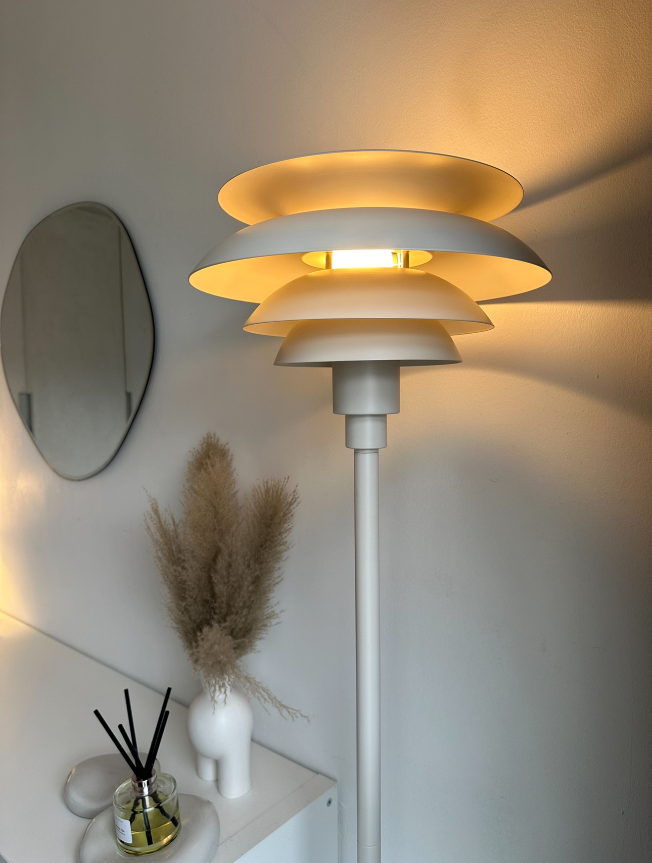 Our Studio Office: Where Our Work Takes Place, Literally 📸📽️🎞️ - modern lamp, soft lighting, circular design, white