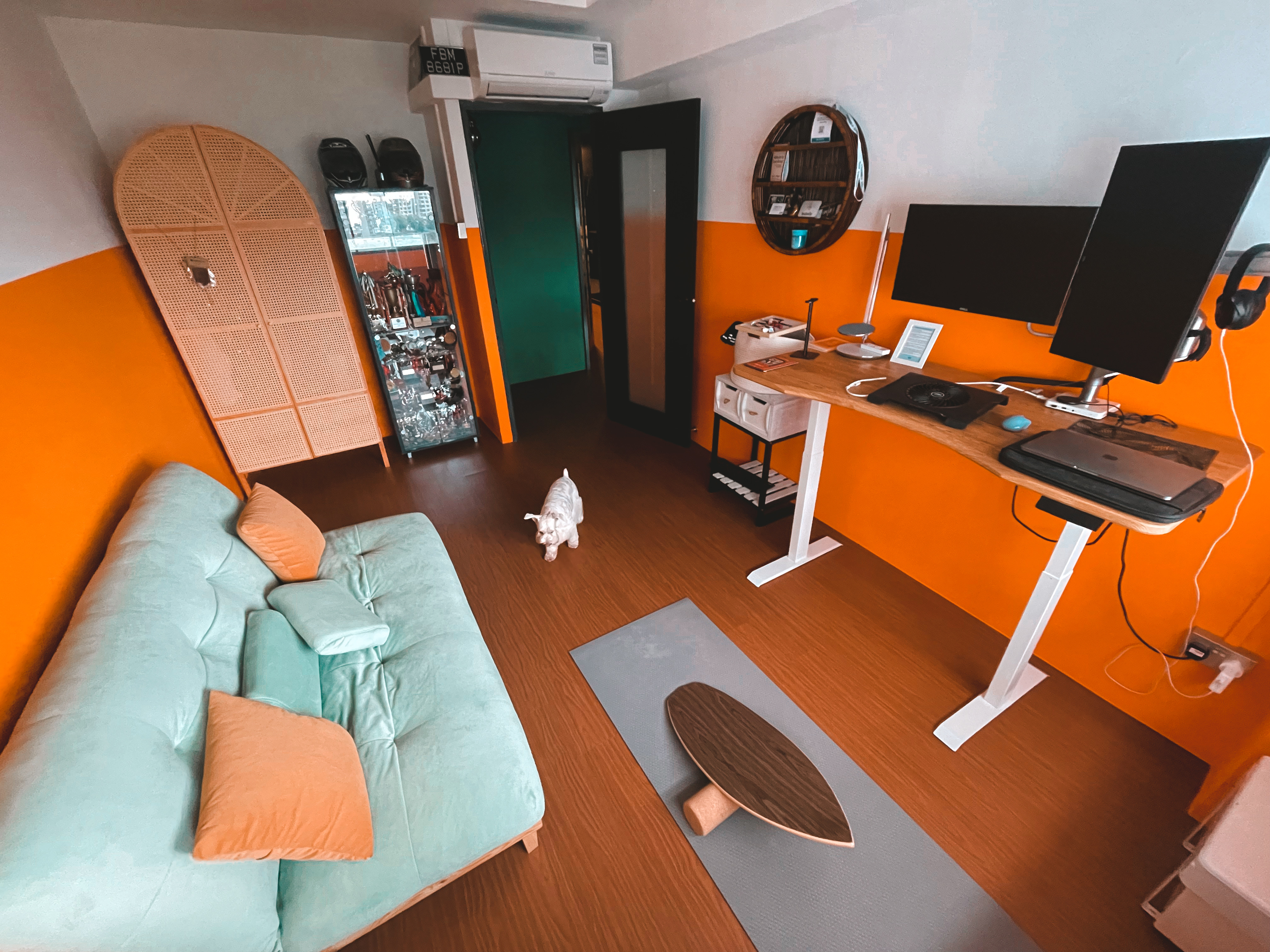 The Brightest Room in the House: A Space for Ultimate Productivity - Orange and white room, modern furniture, wooden desk