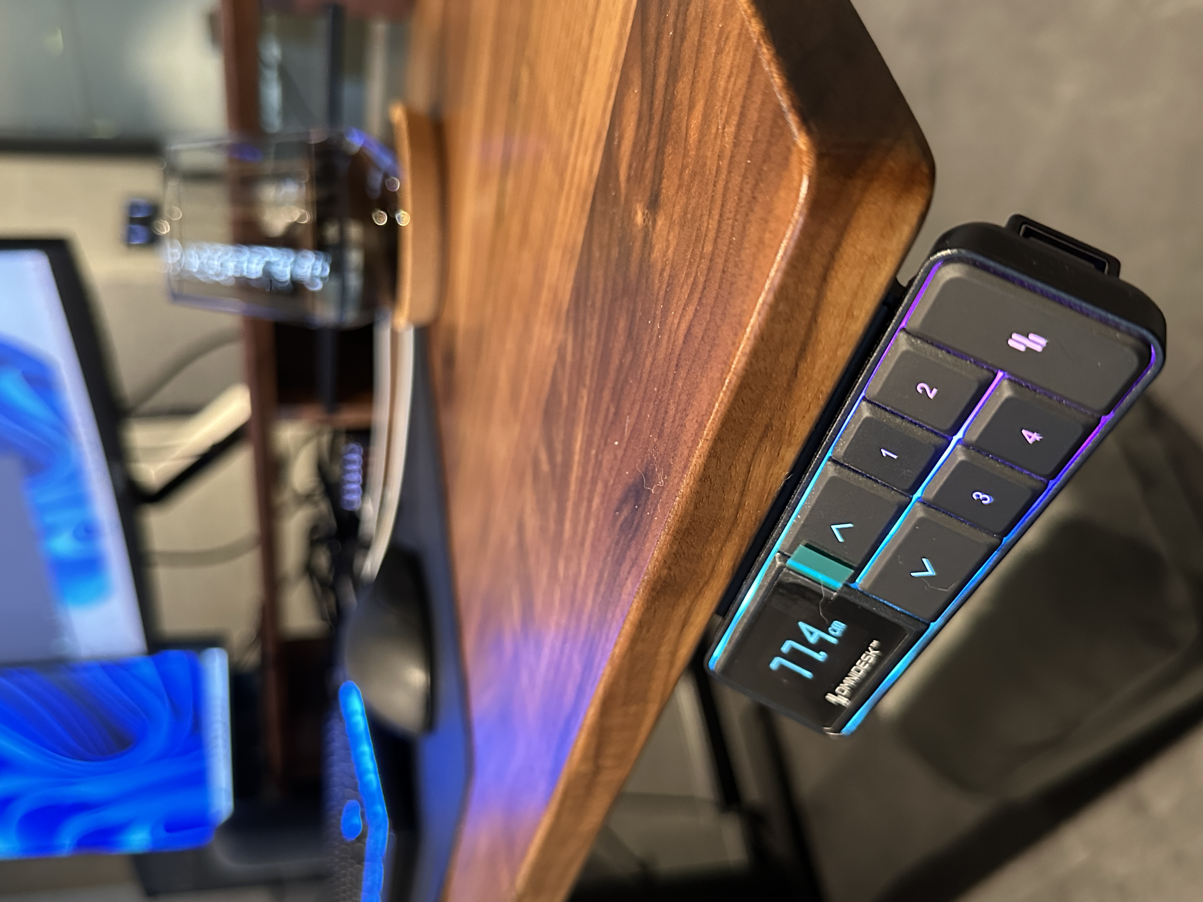Creating Our Ideal Workspace: Flexible, Functional, and Perfect for Us - Wooden desk, blue lighting, illuminated keys, 774