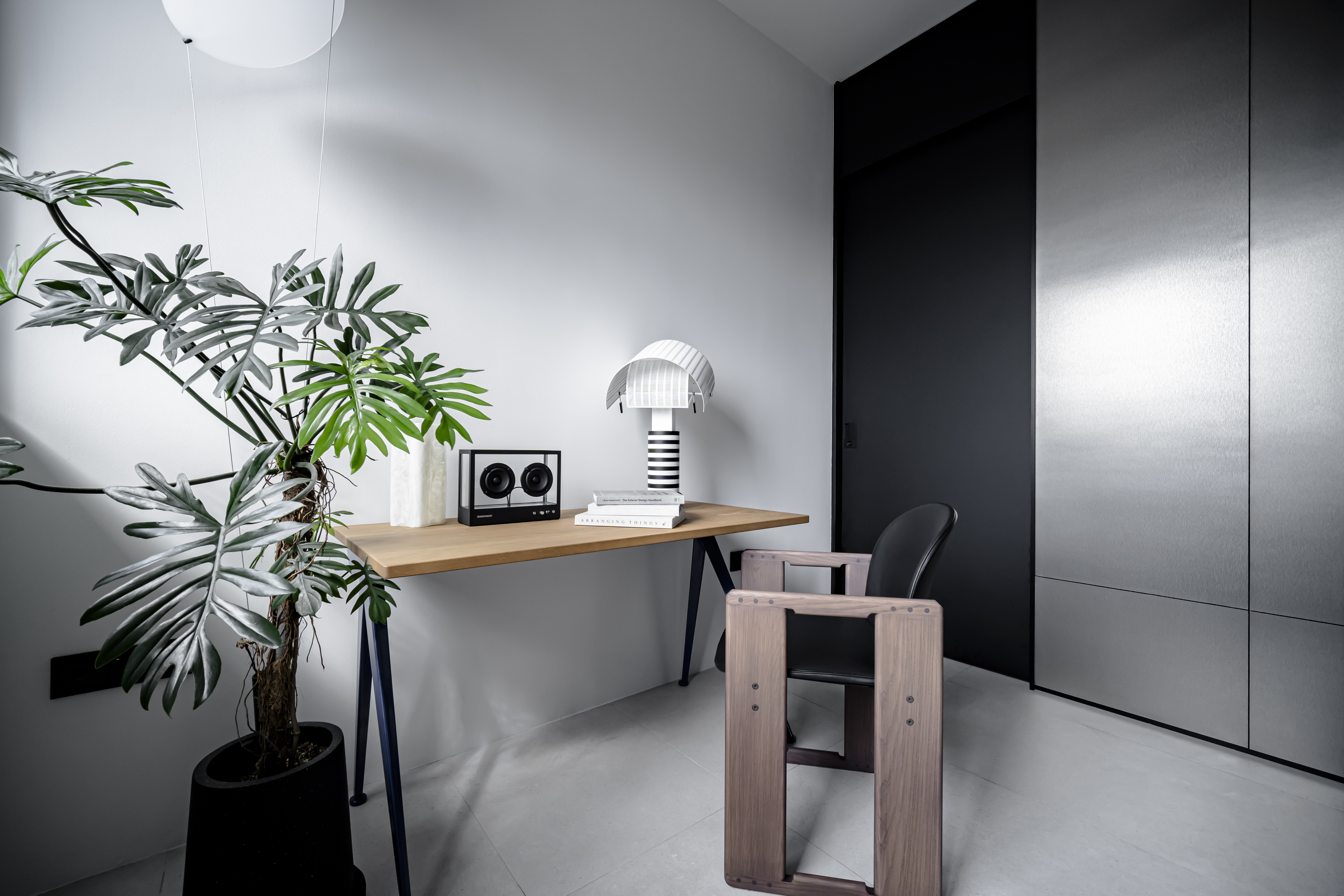 Behind the Bookshelf – Our Minimalist Study Area - Modern minimalist office space, sleek furniture design, contemporary