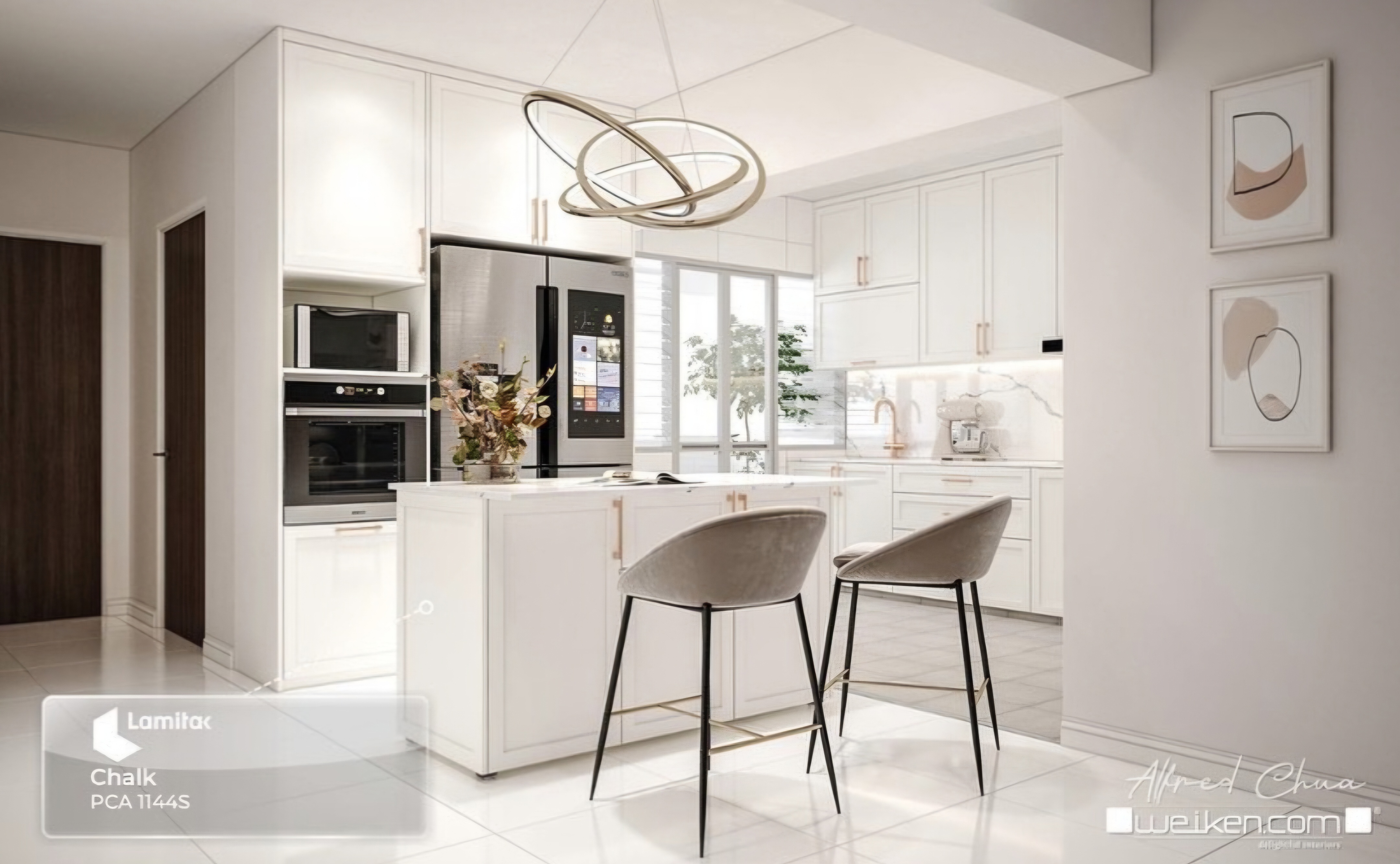 Renders Vs Reality by punggoHField - Laminated, Chalk, PCA 1144S, White cabinetry, Modern kitchen, Stainless steel
