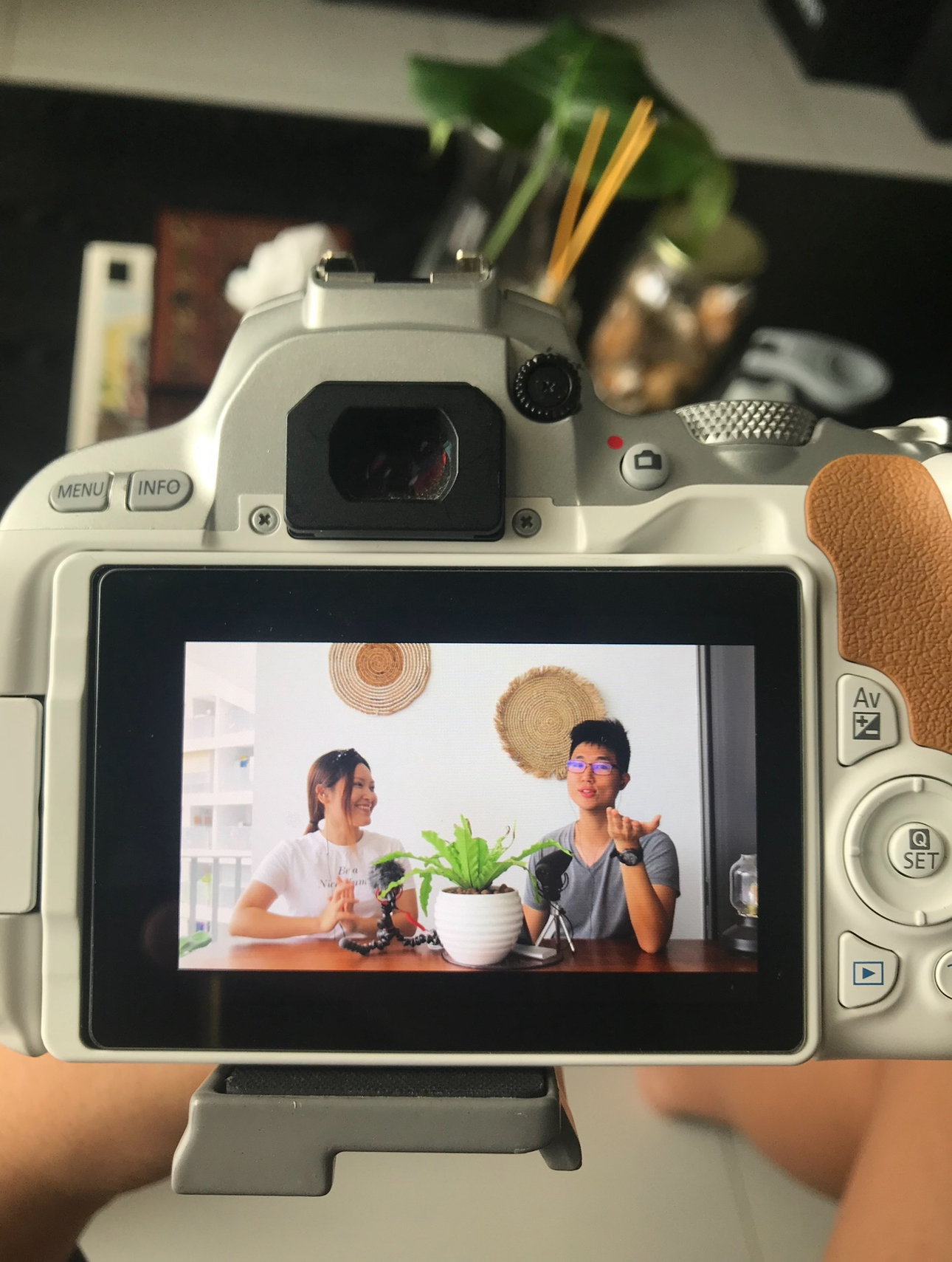Our 10sqm Balcony: Outdoor Oasis That Makes Our DBSS Look Like A Condo - Camera, selfie, display, two people, indoor setting
