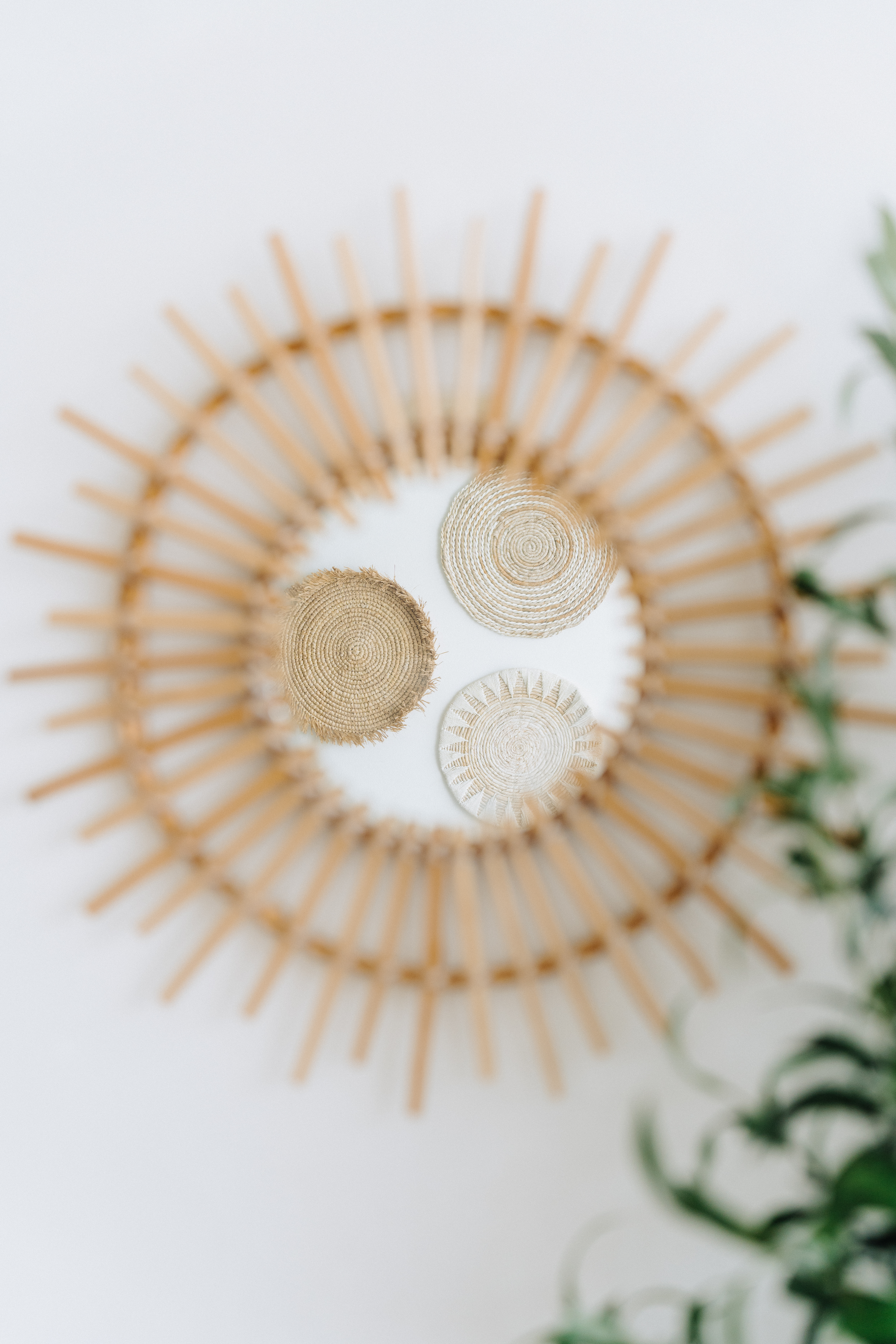 Our 10sqm Balcony: Outdoor Oasis That Makes Our DBSS Look Like A Condo - Sun-shaped woven mat, circular arrangement, natural