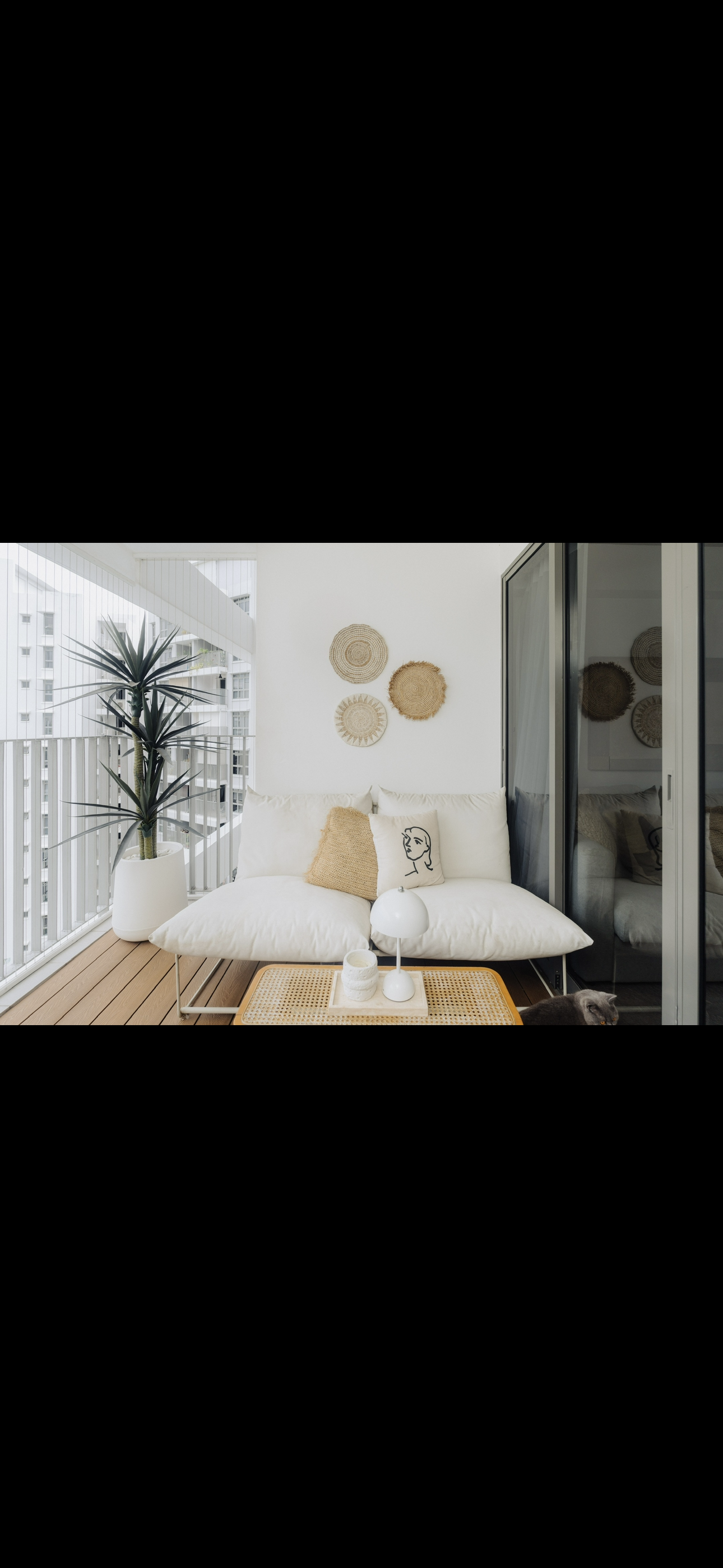 Our 10sqm Balcony: Outdoor Oasis That Makes Our DBSS Look Like A Condo - Modern minimalist living room, spacious balcony